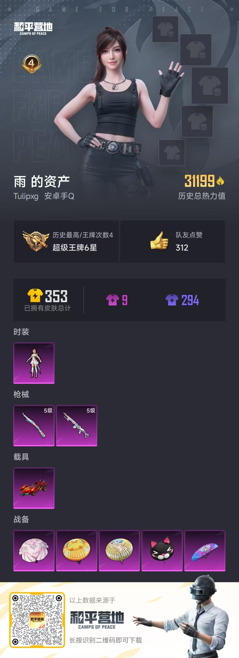 HPSJ3310249和平精英账号详情图2