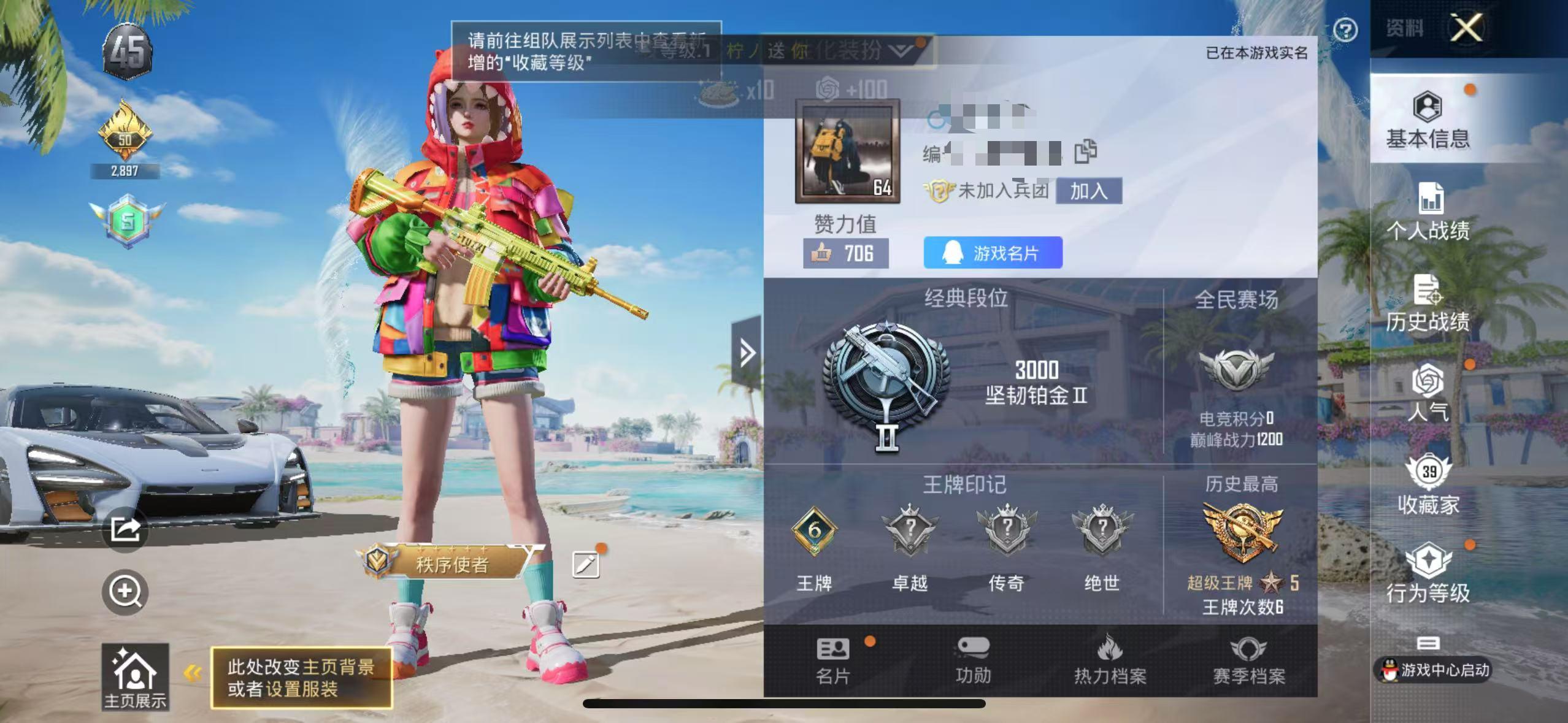 HPSJ3311321和平精英账号详情图2