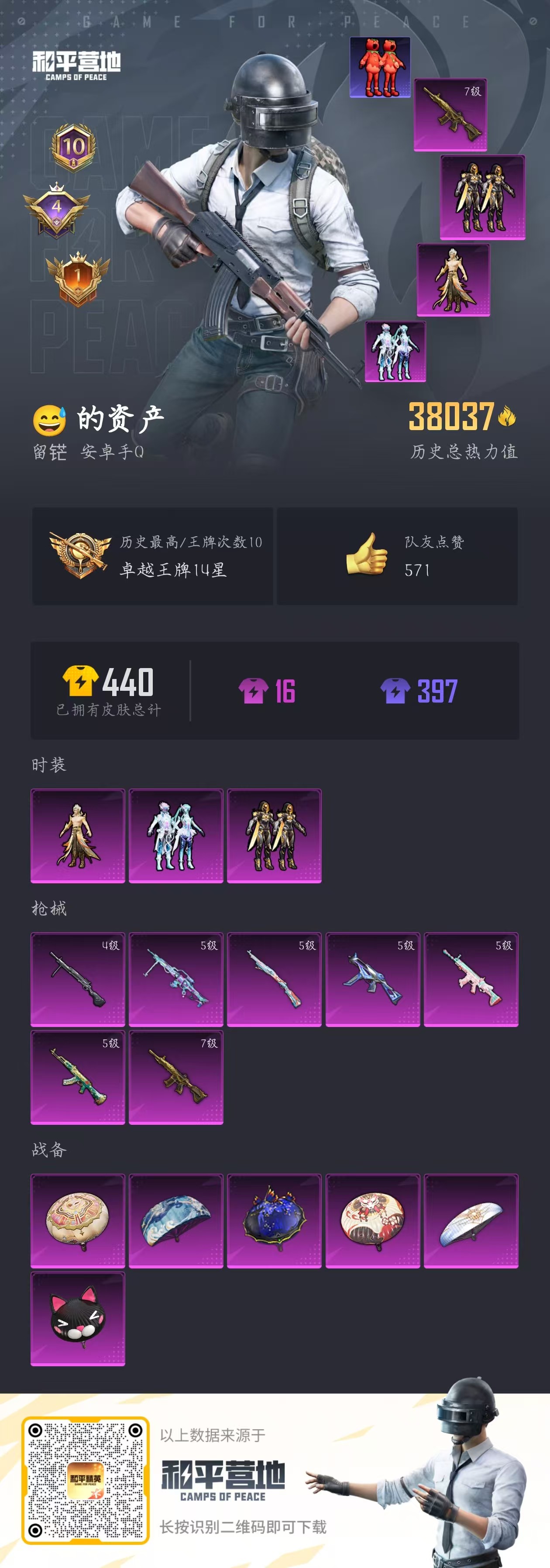 HPSJ3311344和平精英账号详情图3