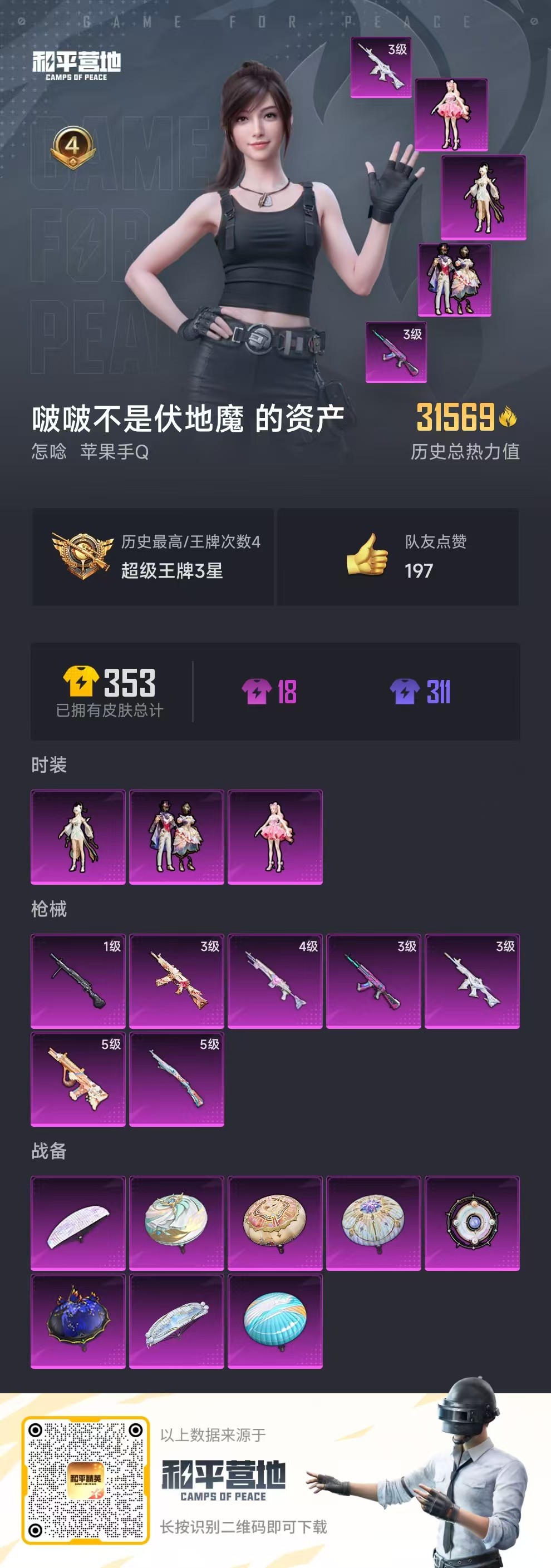 HPSJ3311899和平精英账号详情图3
