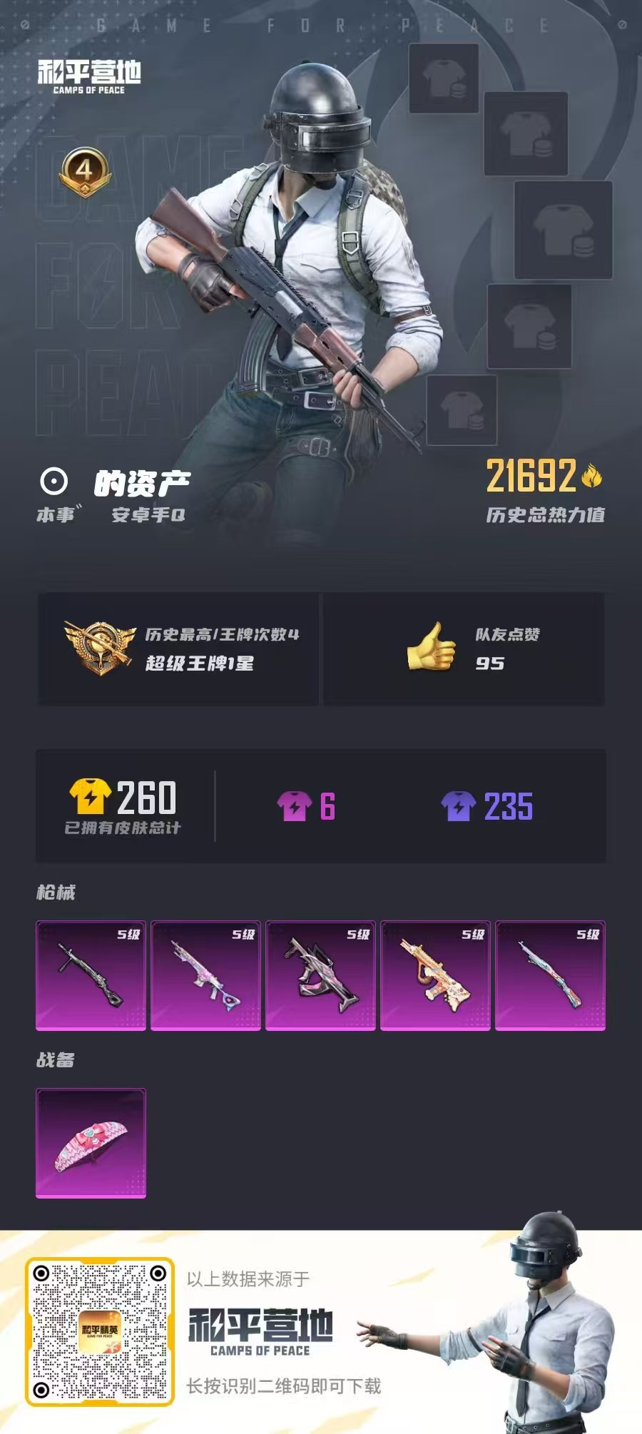 HPSJ3311896和平精英账号详情图3