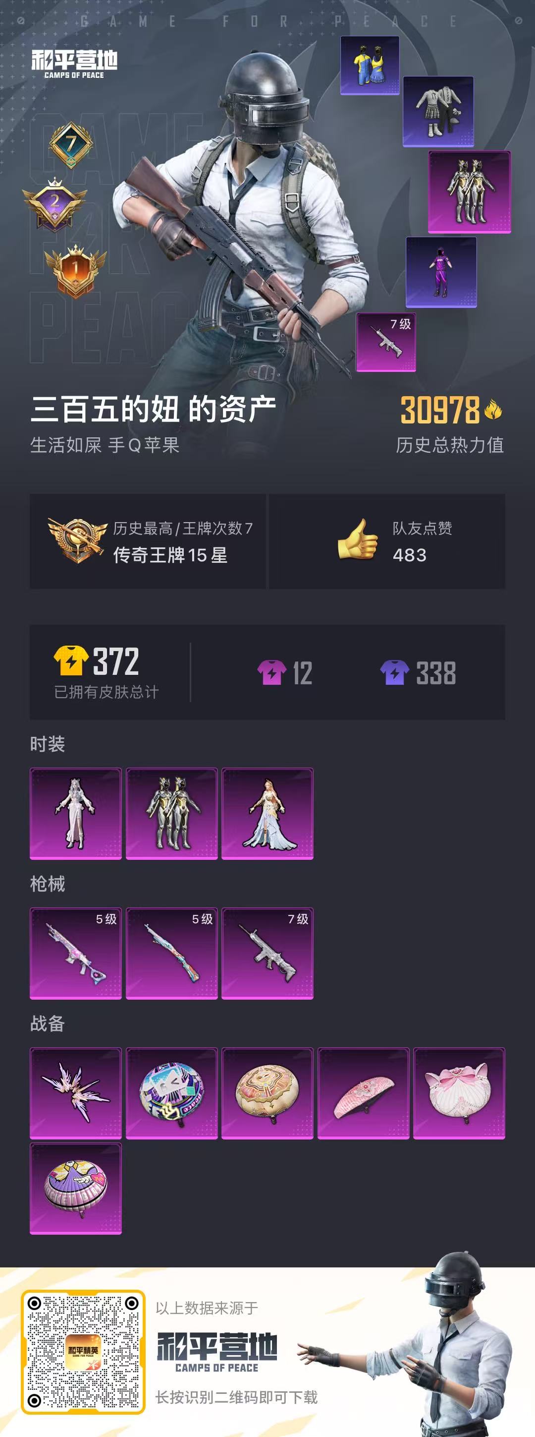 HPSJ3298271和平精英账号详情图4