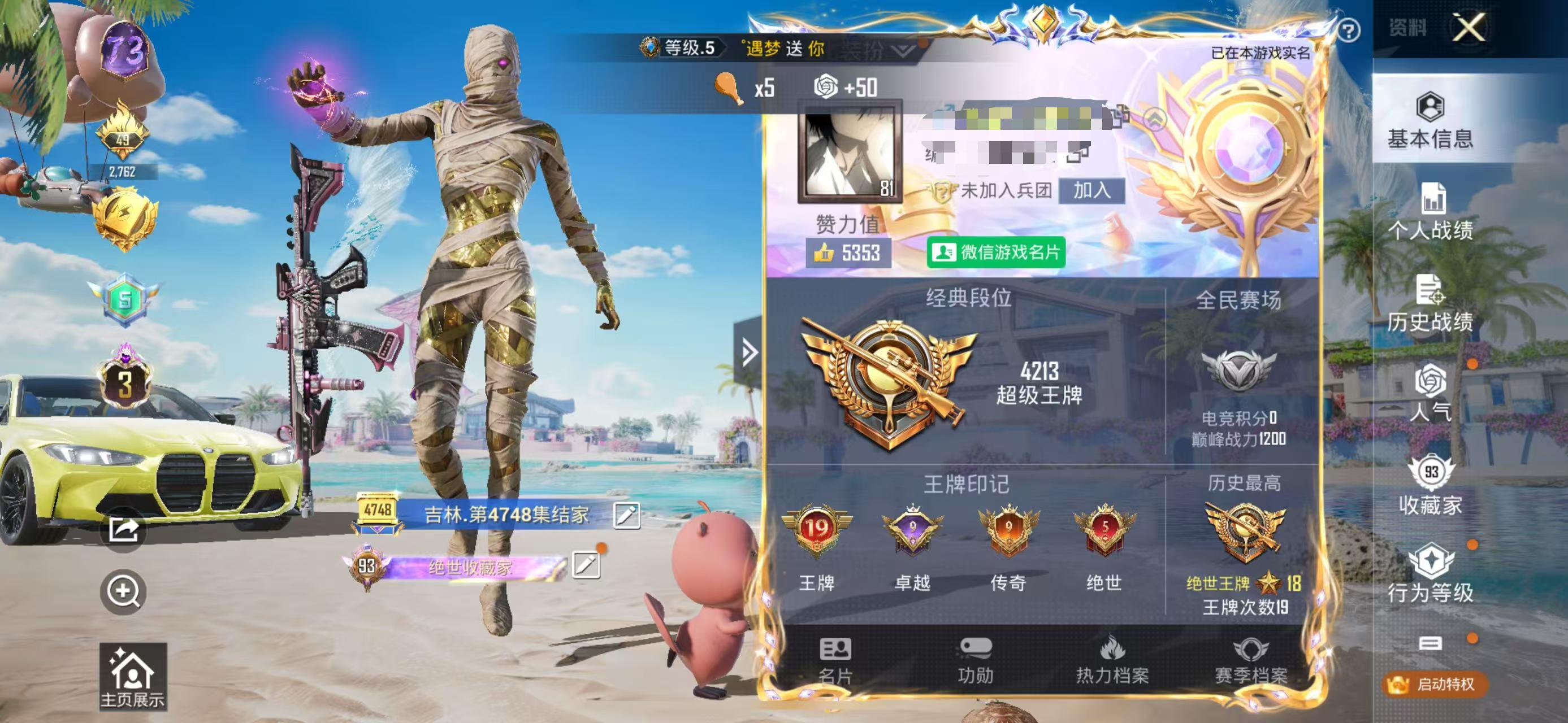 HPSJ3298293和平精英账号详情图2