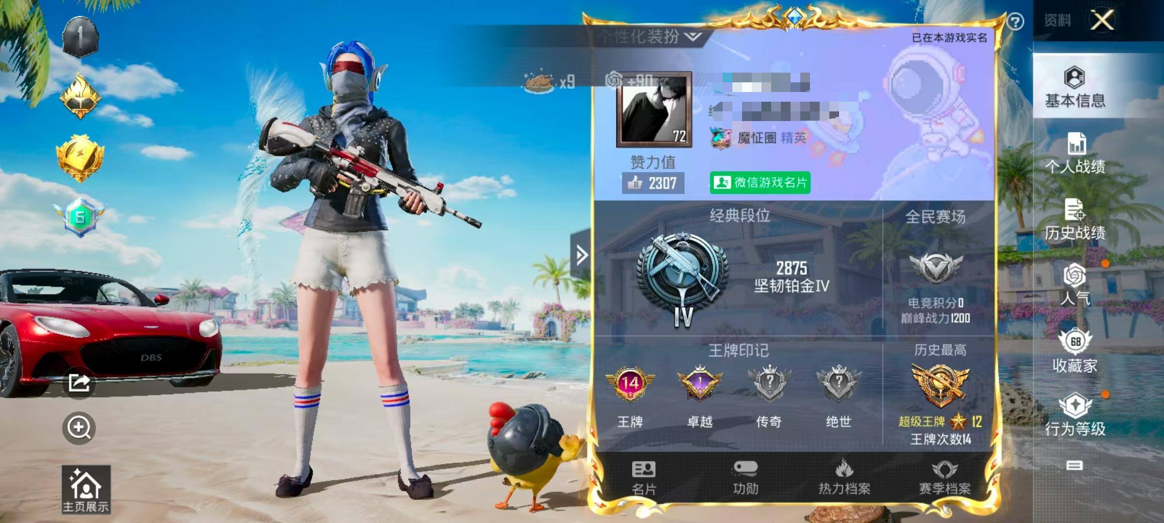 HPSJ3298234和平精英账号详情图2