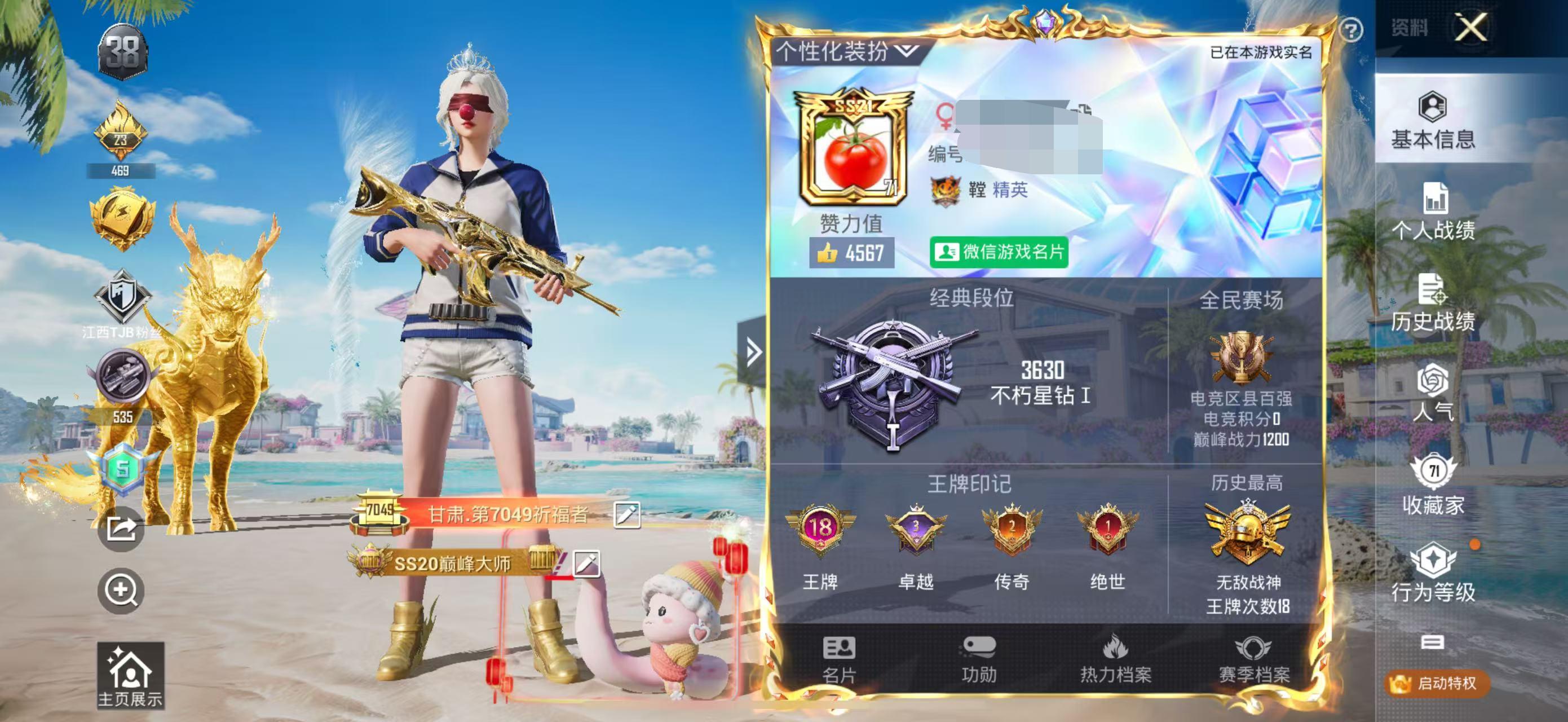 HPSJ3300454和平精英账号详情图2 HPSJ3300454和平精英账号详情图2