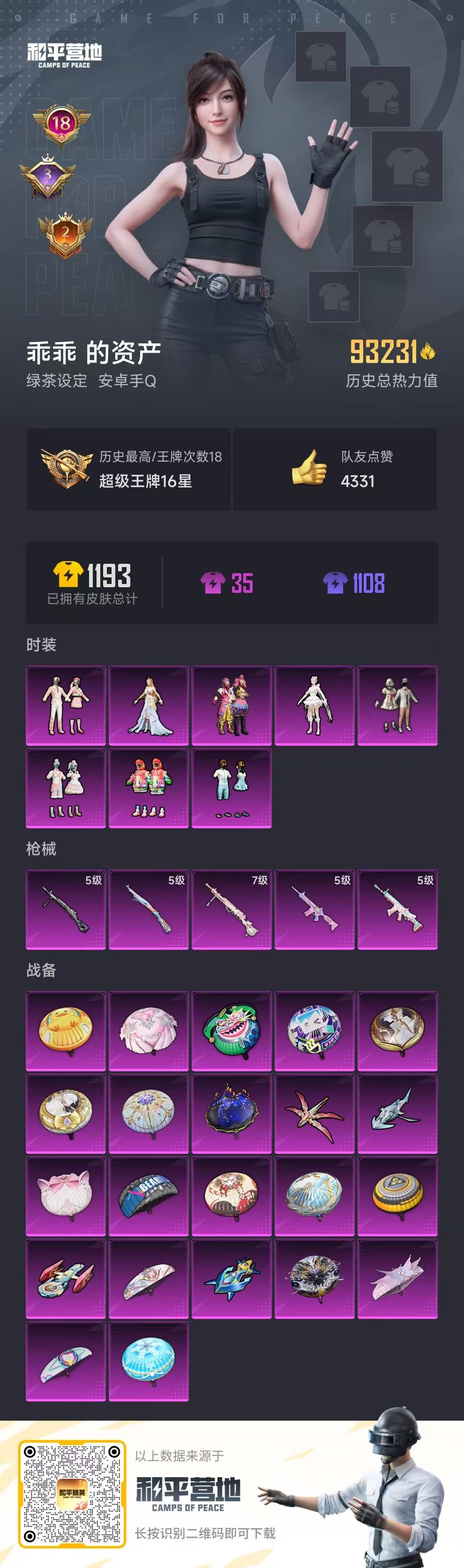 HPSJ3314331和平精英账号详情图3