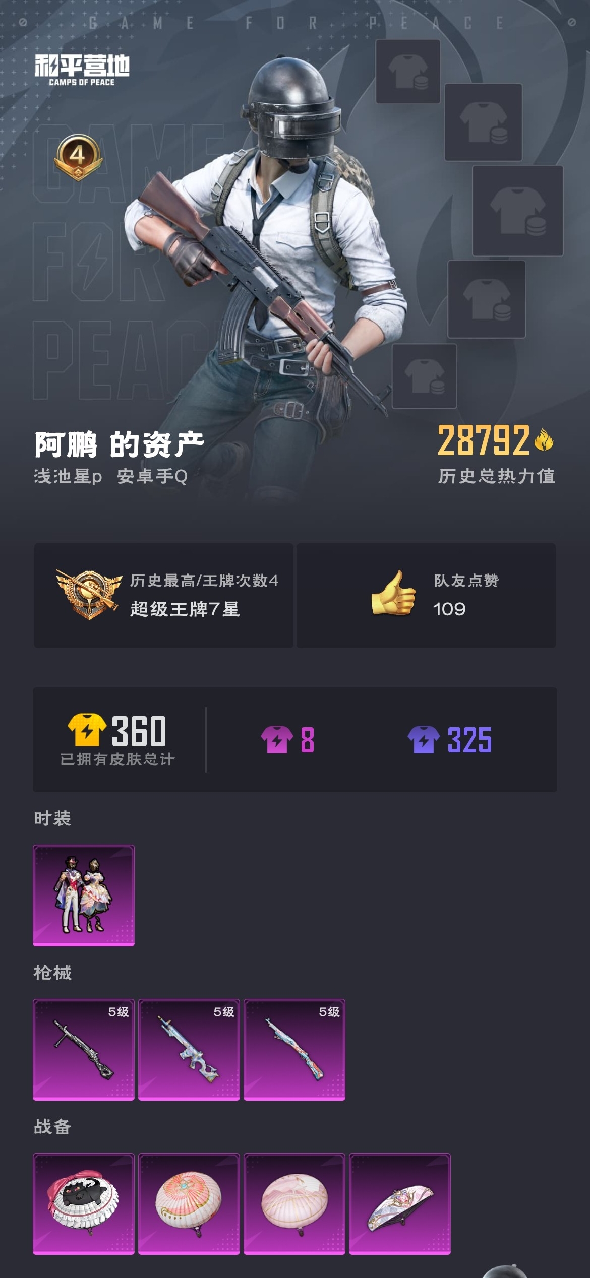 HPZM3312874和平精英账号详情图2 HPZM3312874和平精英账号详情图2