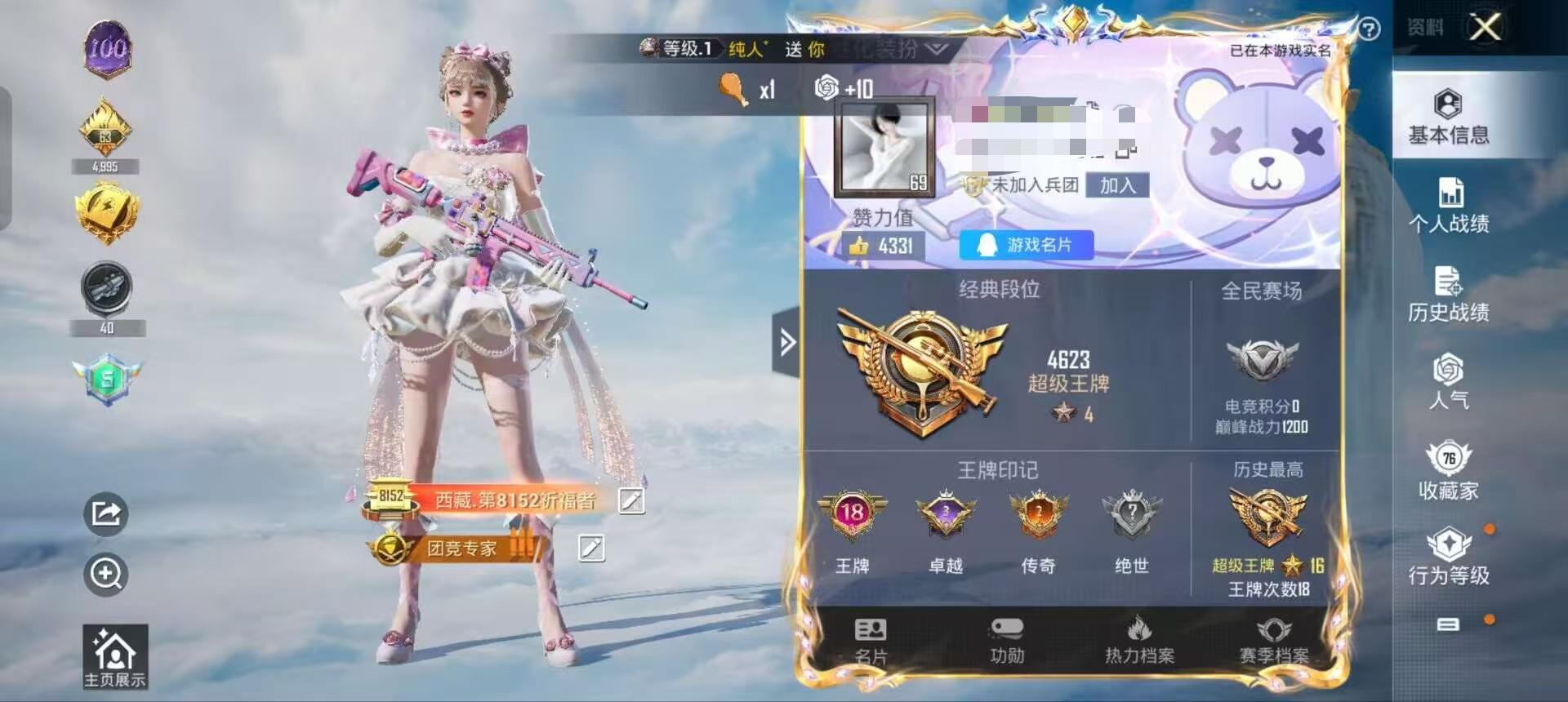 HPSJ3314331和平精英账号详情图2