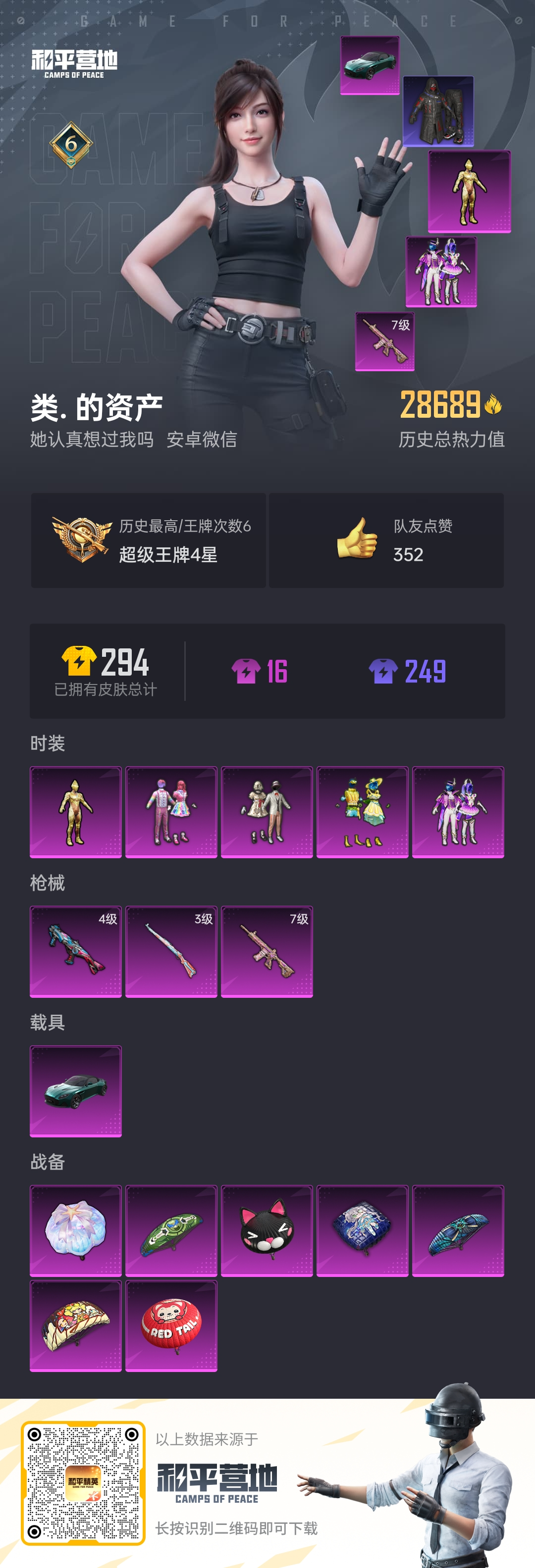 HPSJ3314965和平精英账号详情图3