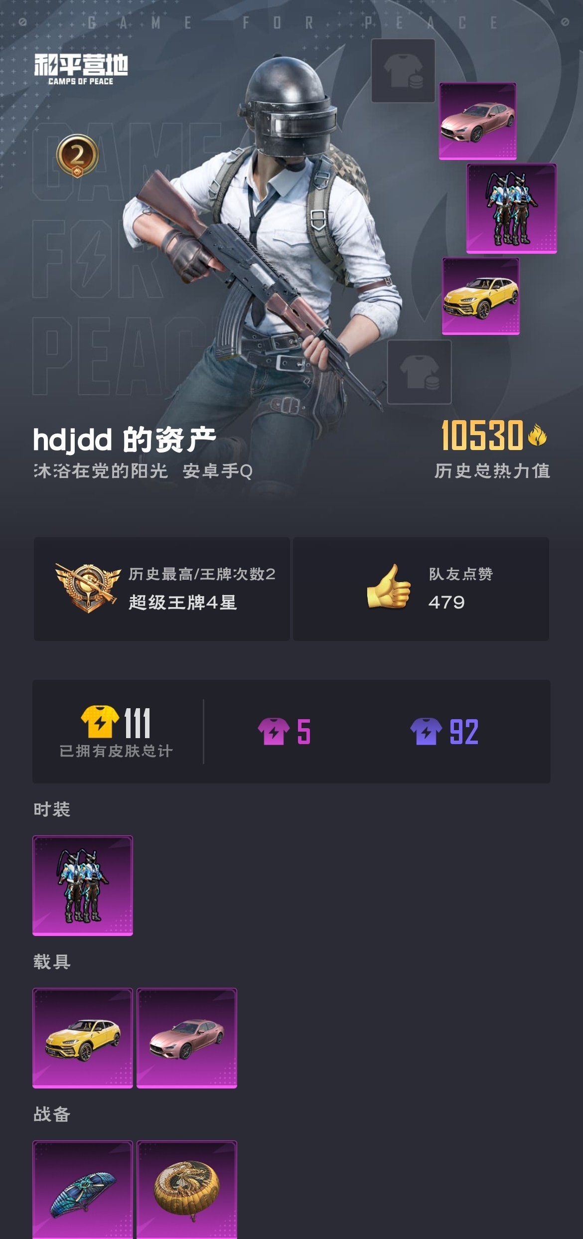 HPZM3316555和平精英账号详情图2 HPZM3316555和平精英账号详情图2