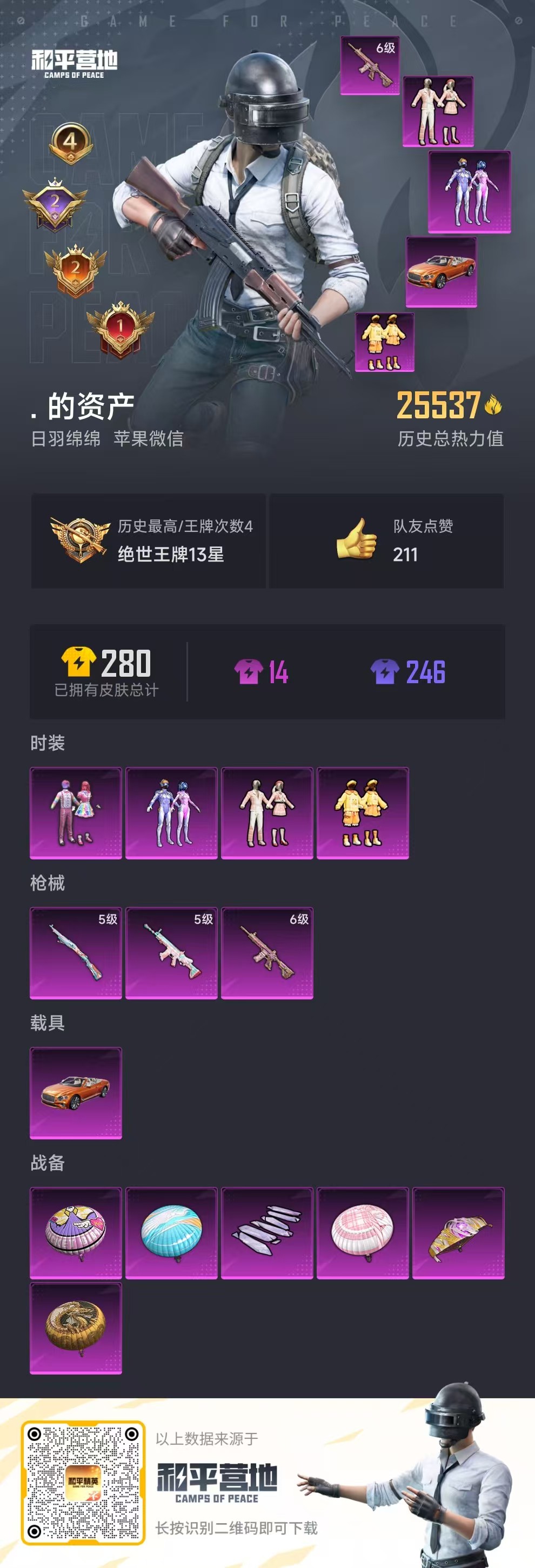 HPSJ3313050和平精英账号详情图2 HPSJ3313050和平精英账号详情图2
