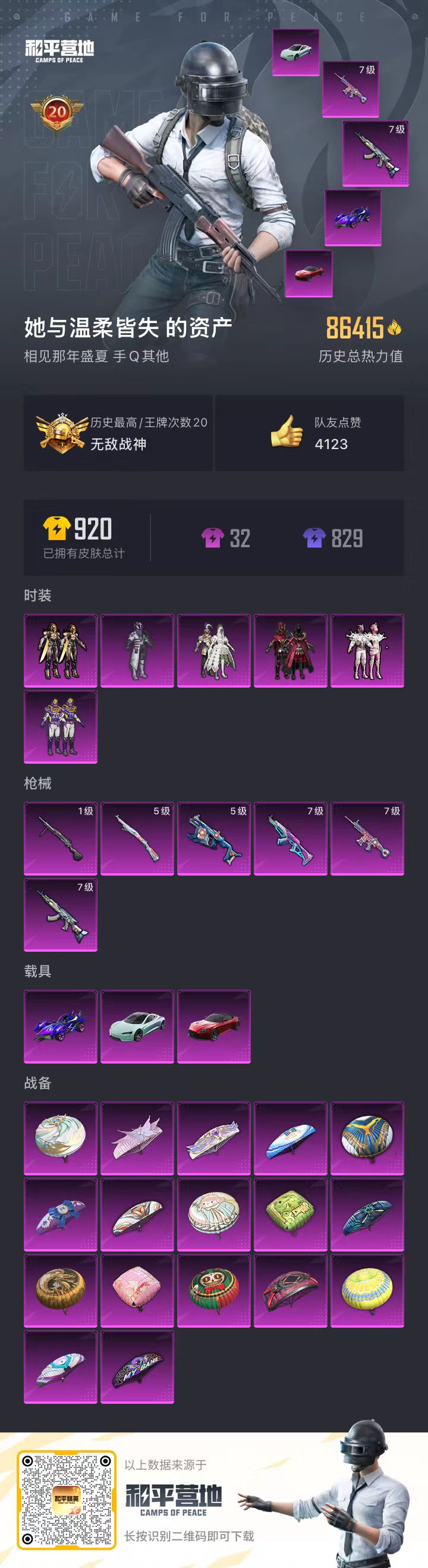 HPSJ3314274和平精英账号详情图3