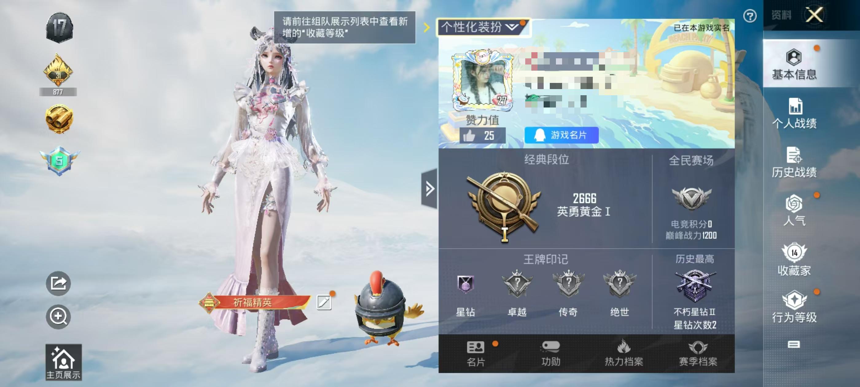 HPSJ3315683和平精英账号详情图2
