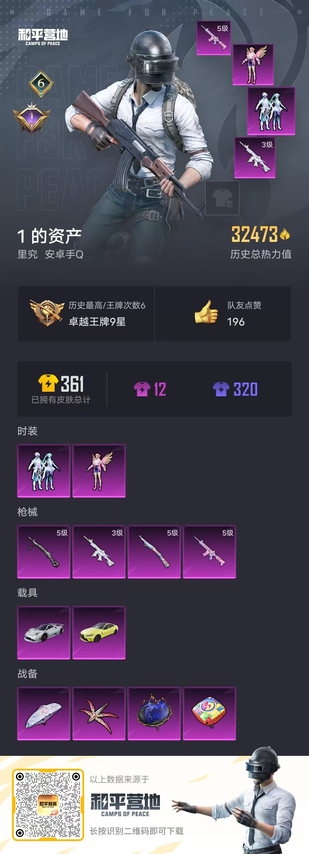 HPSJ3315566和平精英账号详情图3