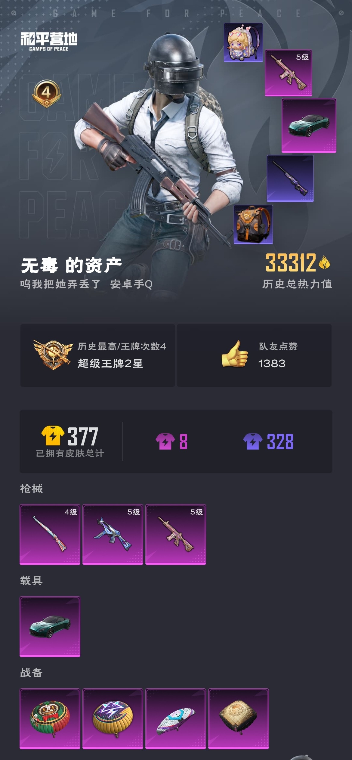 HPZM3316337和平精英账号详情图2 HPZM3316337和平精英账号详情图2