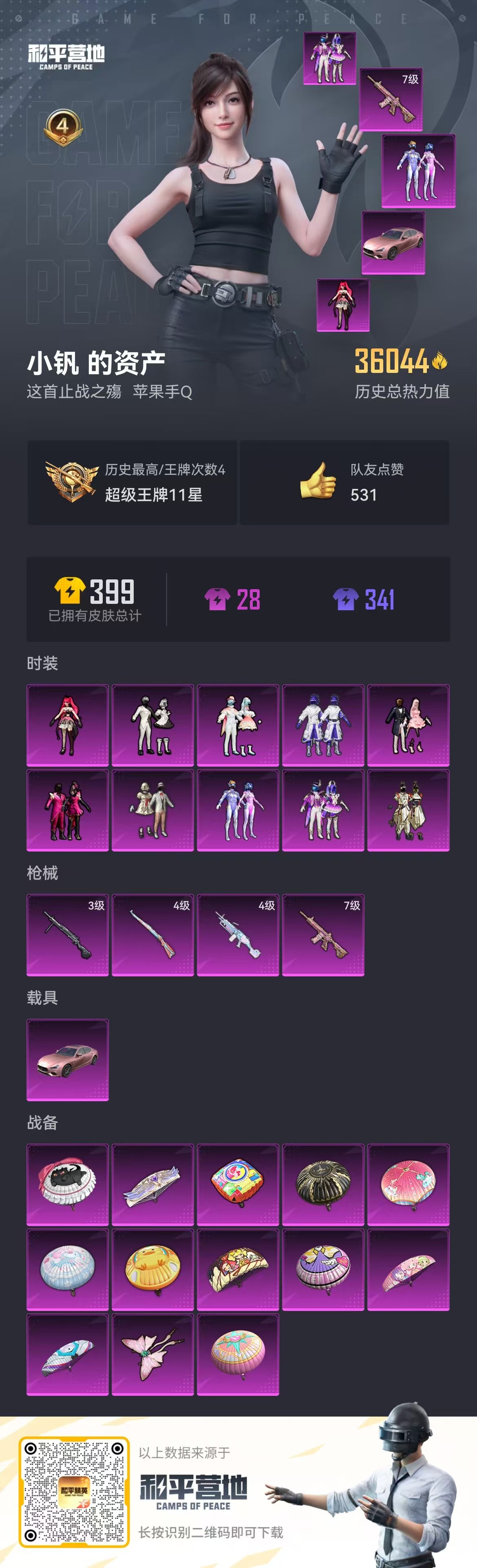 HPSJ3315680和平精英账号详情图3