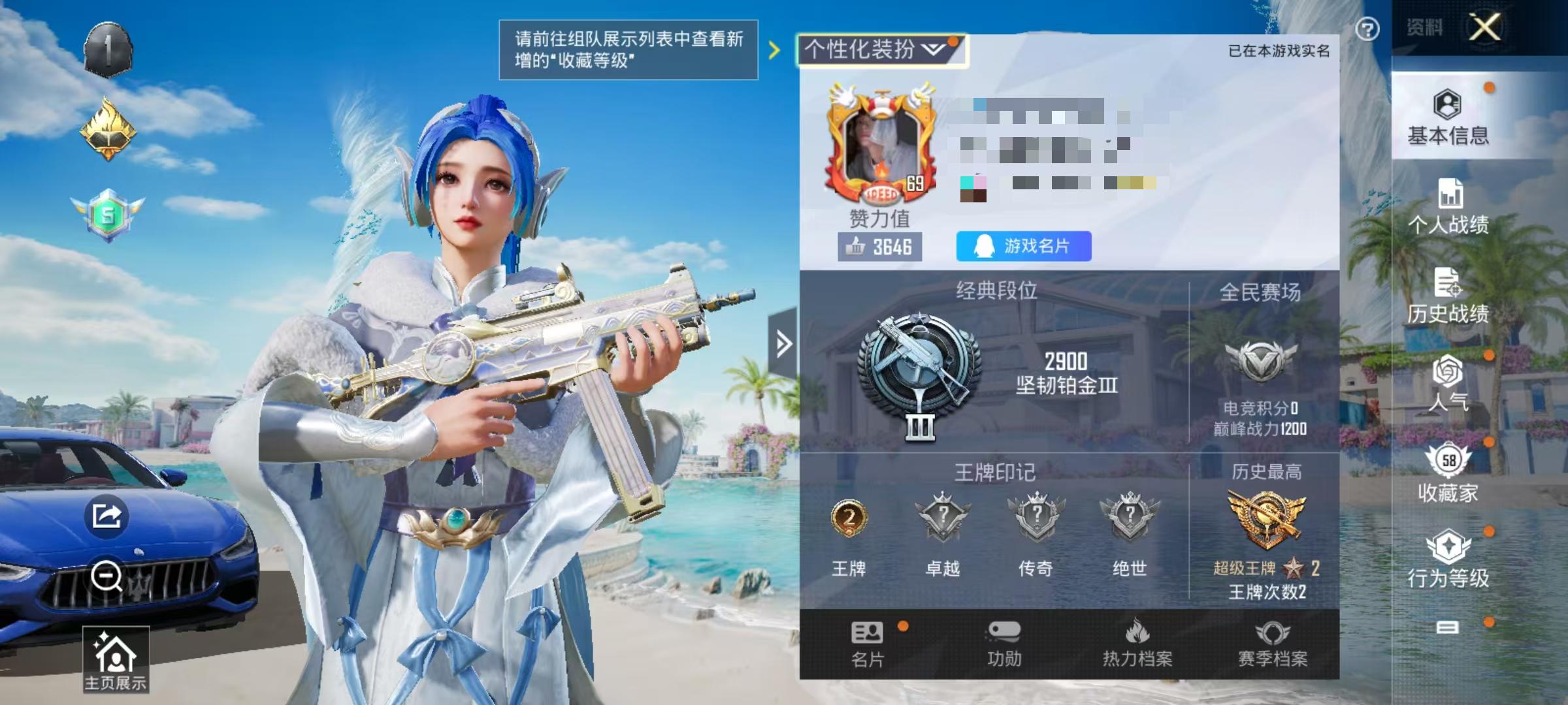 HPSJ3315848和平精英账号详情图2