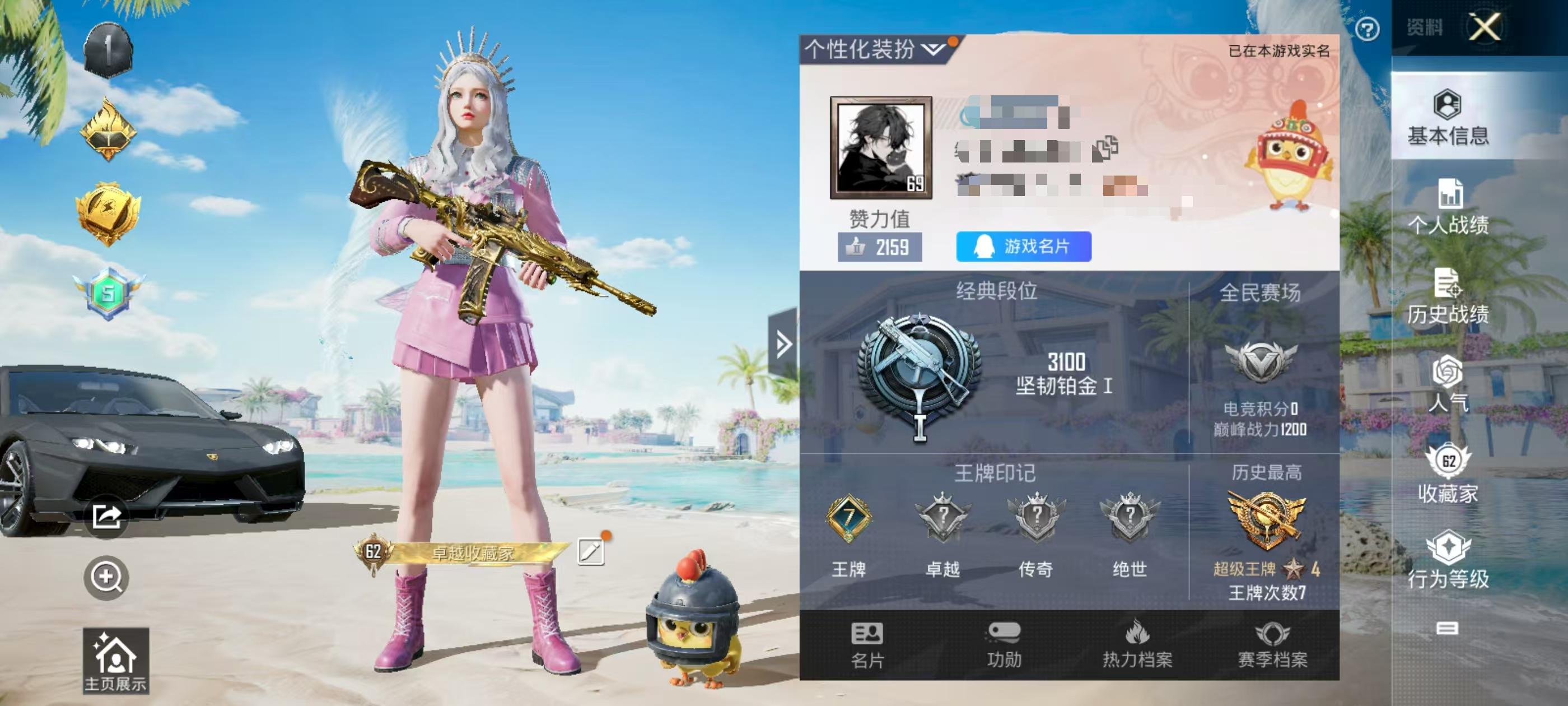 HPSJ3315894和平精英账号详情图2