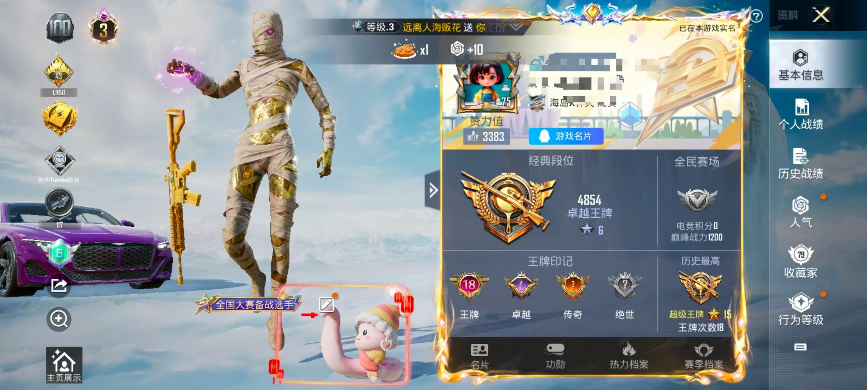 HPSJ3316338和平精英账号详情图2