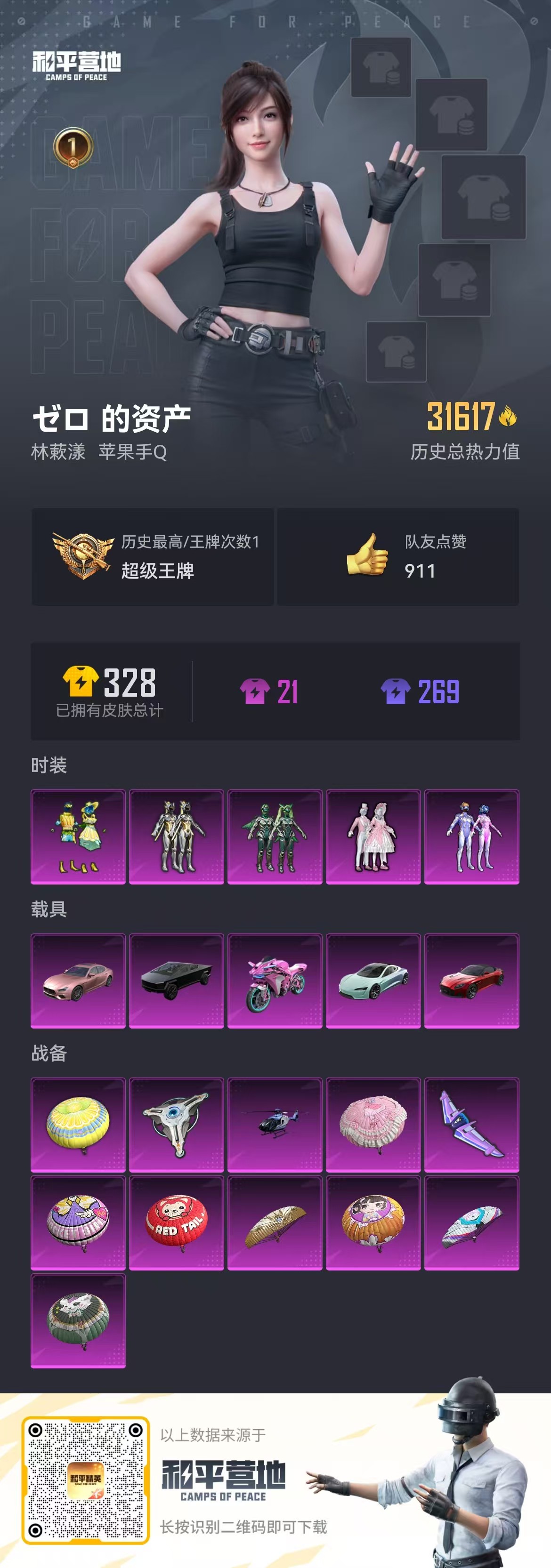 HPSJ3316443和平精英账号详情图4