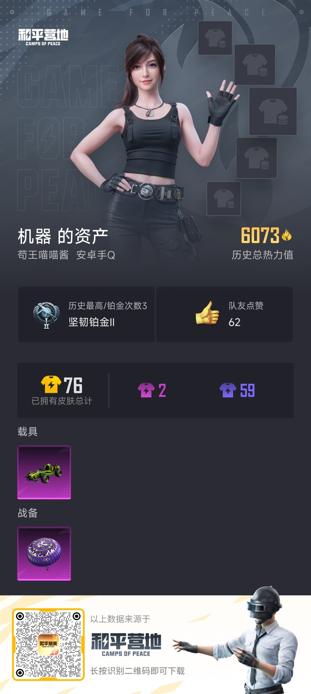 HPSJ3298698和平精英账号详情图4