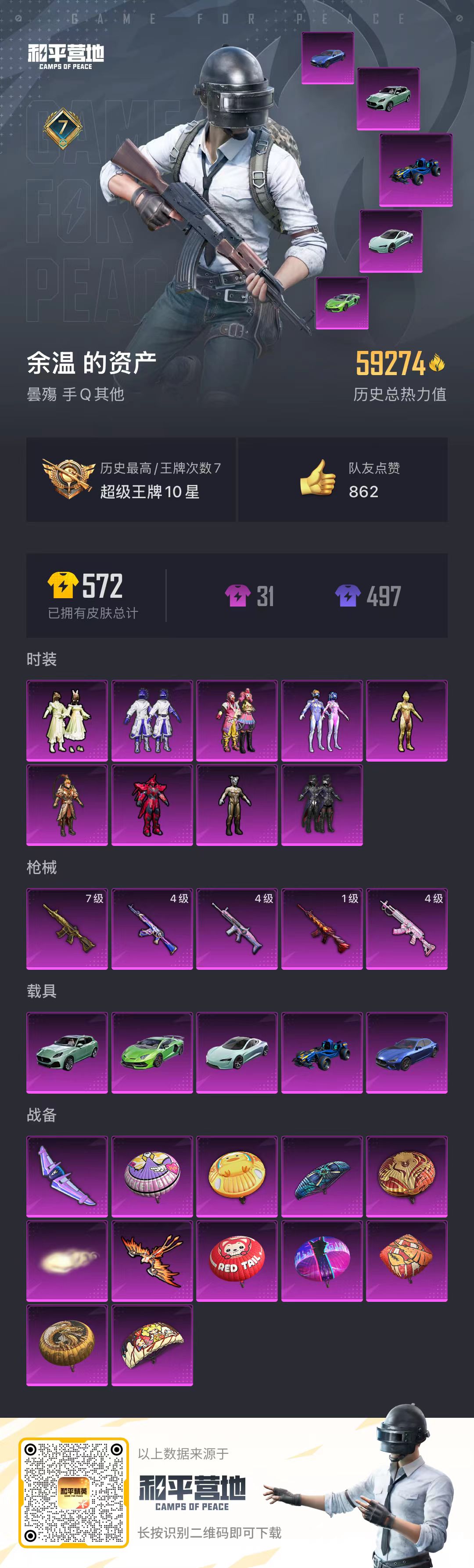 HPSJ3299932和平精英账号详情图3