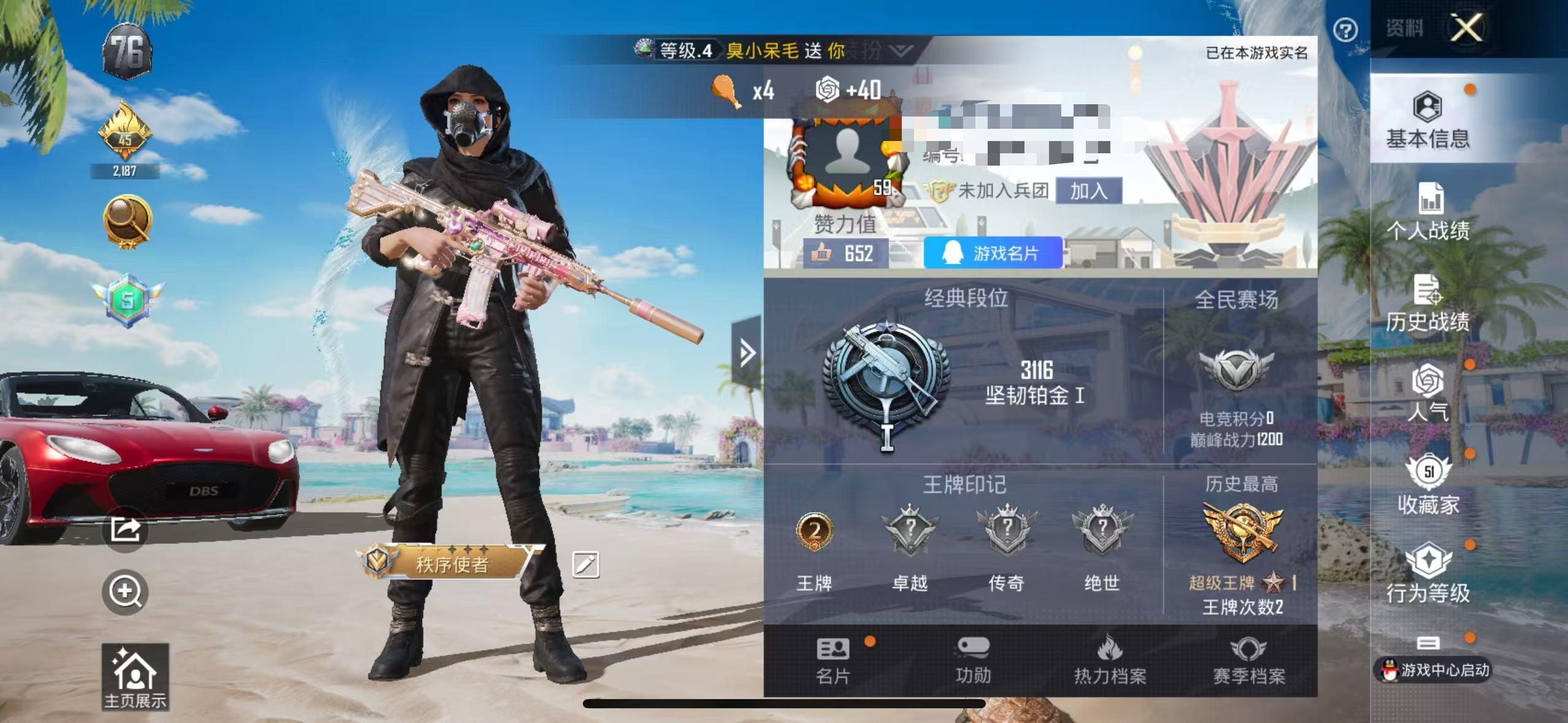 HPSJ3300377和平精英账号详情图2
