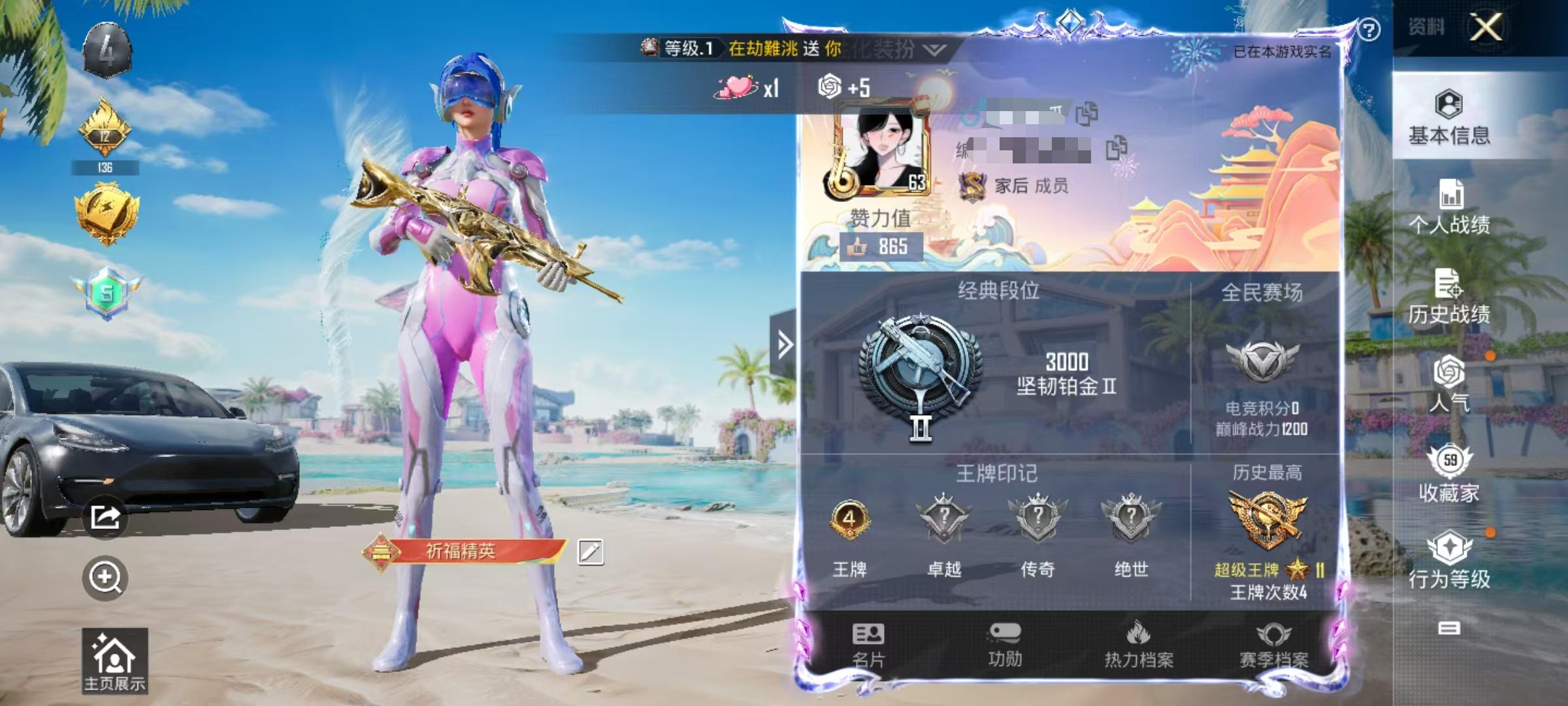 HPSJ3300242和平精英账号详情图2