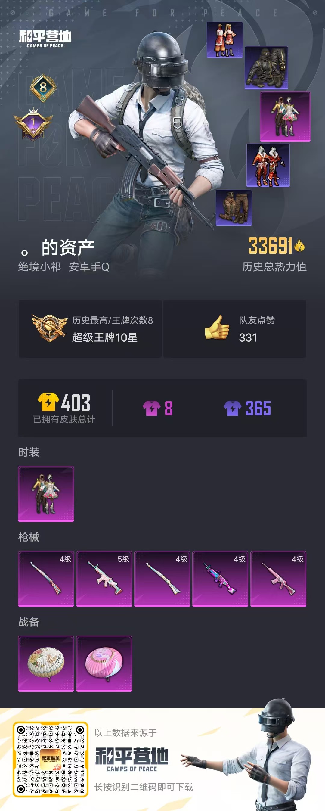 HPSJ3303529和平精英账号详情图3