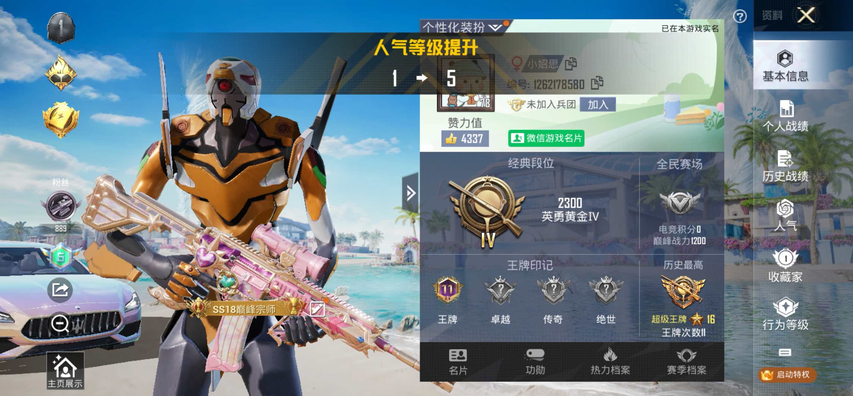 HPCMW3320681和平精英账号详情图2