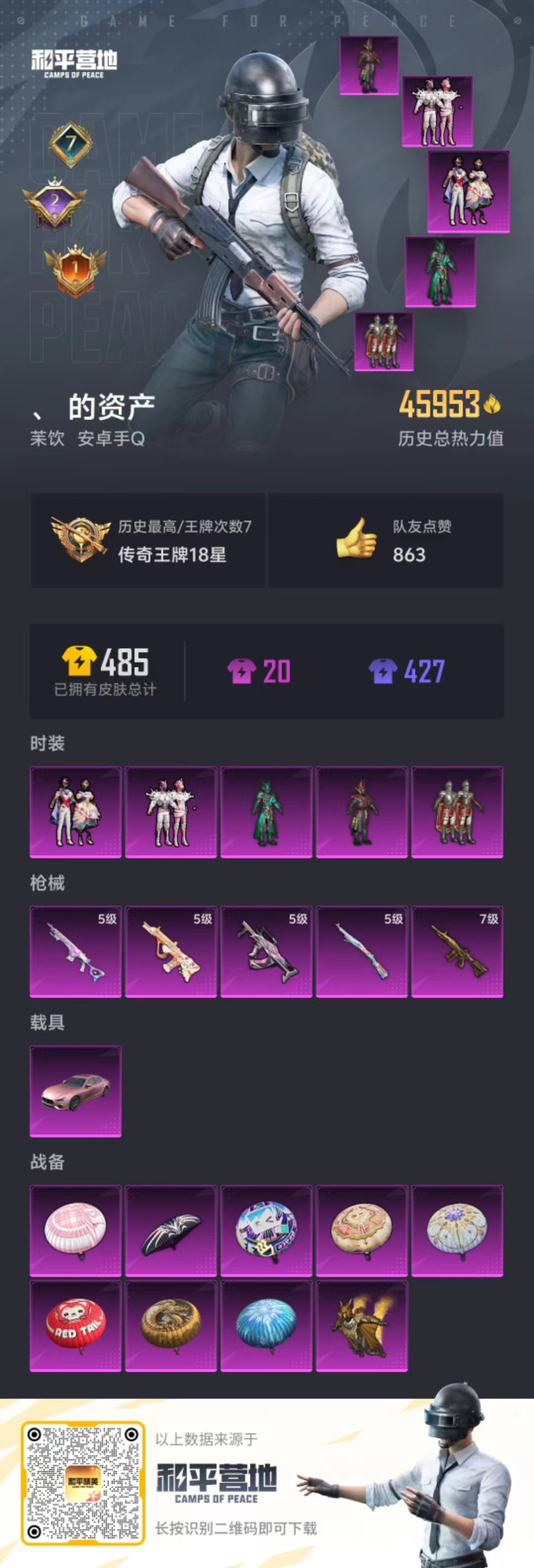 HPSJ3328385和平精英账号详情图3