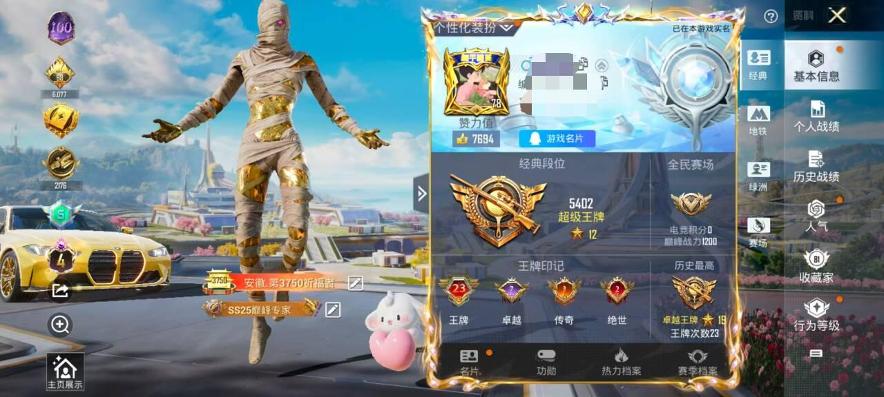 HPSJ3328428和平精英账号详情图2