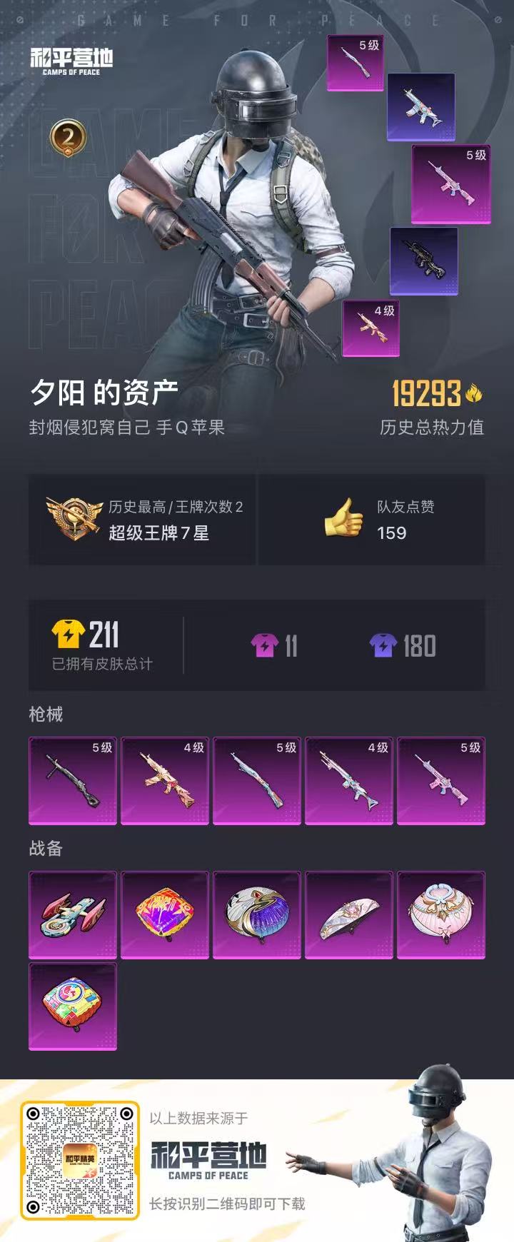 HPSJ3326553和平精英账号详情图3