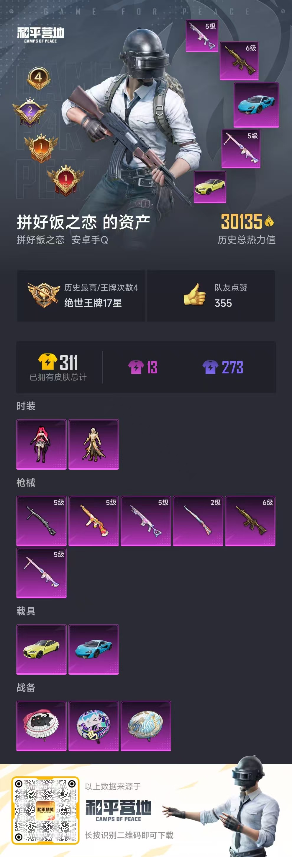 HPSJ3326539和平精英账号详情图3