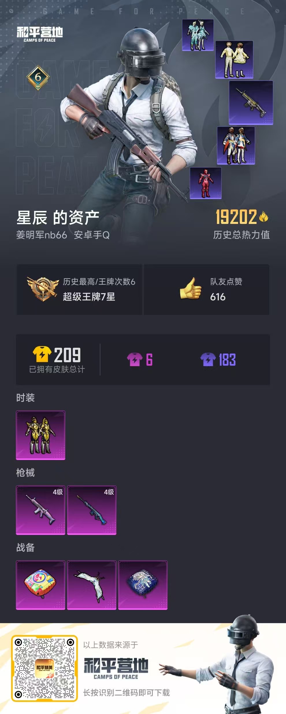 HPSJ3328760和平精英账号详情图3