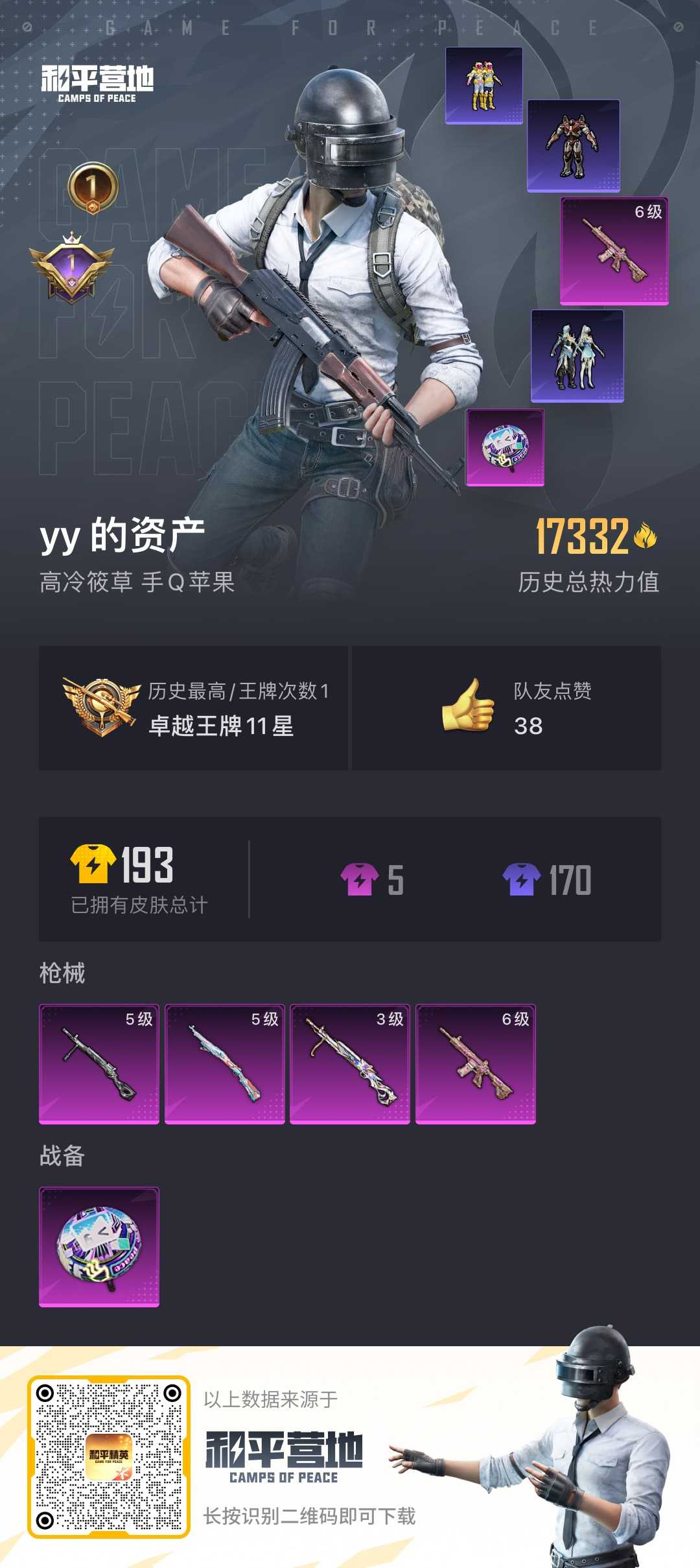 HPSJ3326610和平精英账号详情图4