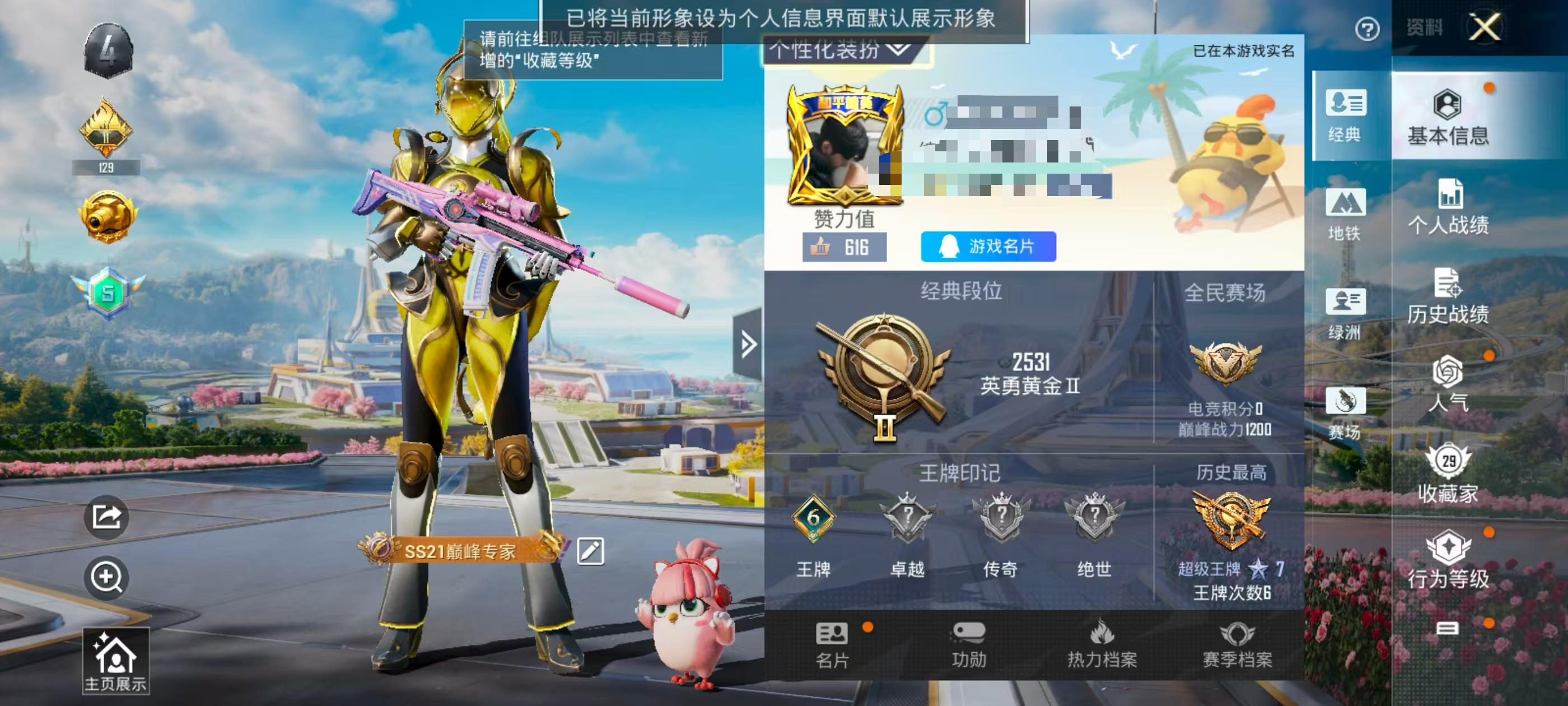 HPSJ3328760和平精英账号详情图2
