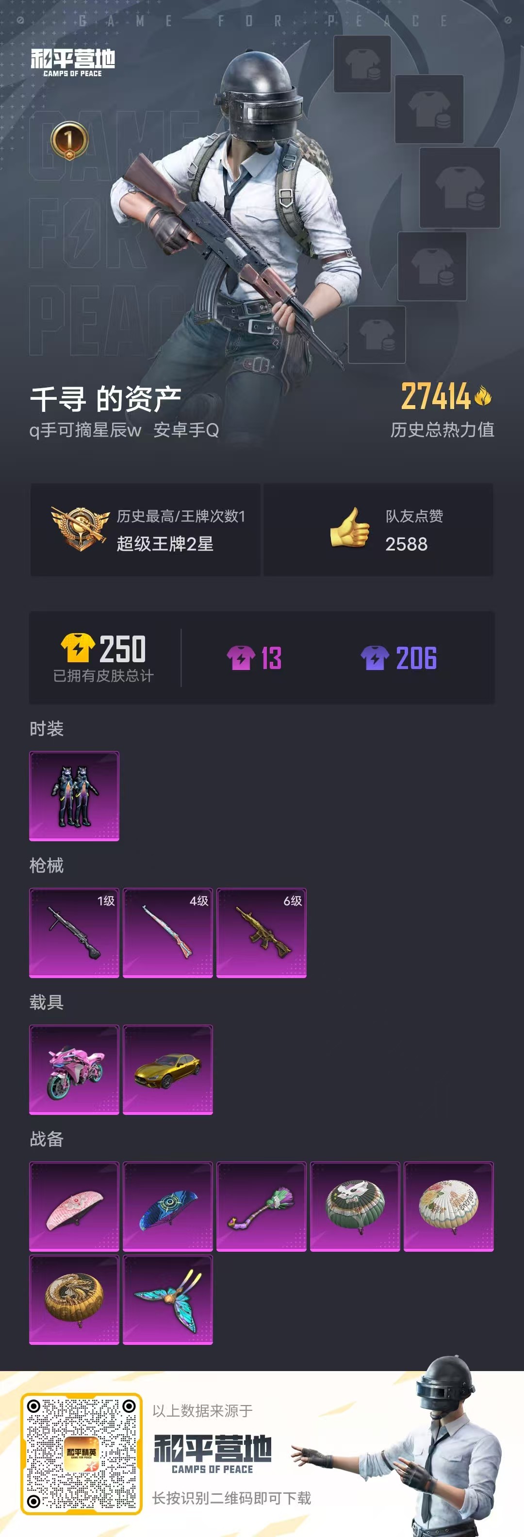 HPSJ3327308和平精英账号详情图3