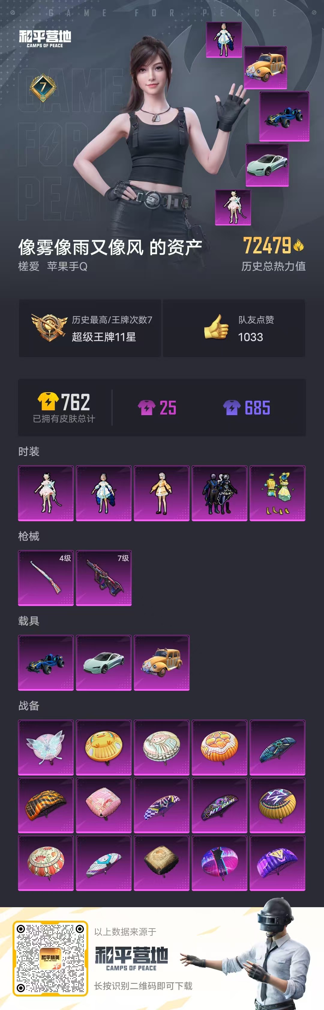 HPSJ3329893和平精英账号详情图3