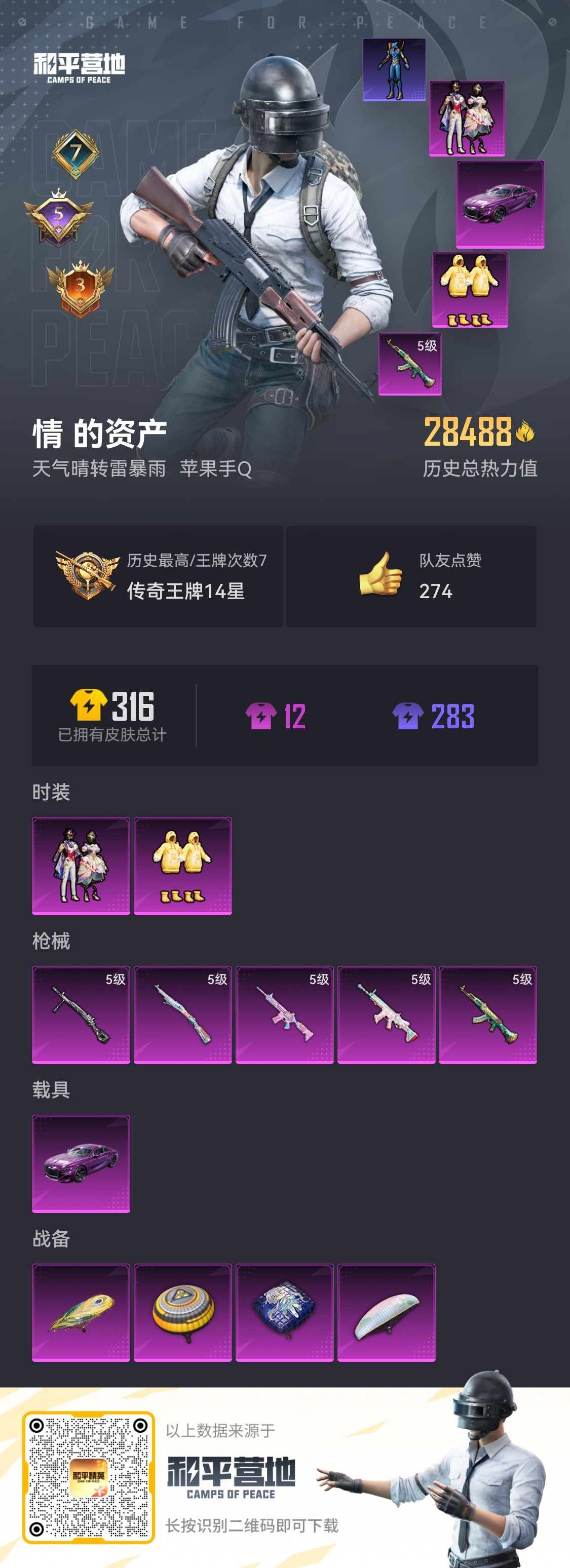 HPSJ3329860和平精英账号详情图3