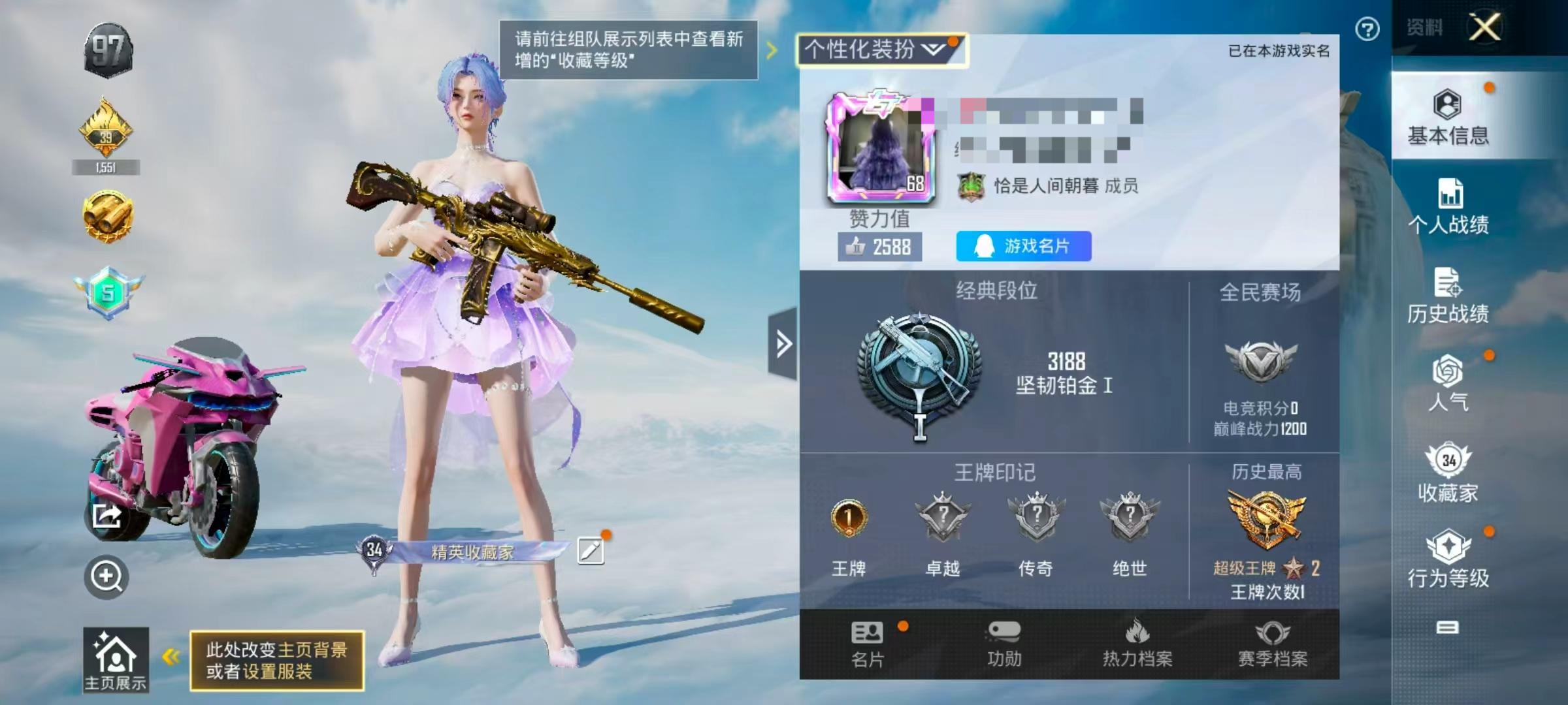 HPSJ3327308和平精英账号详情图2