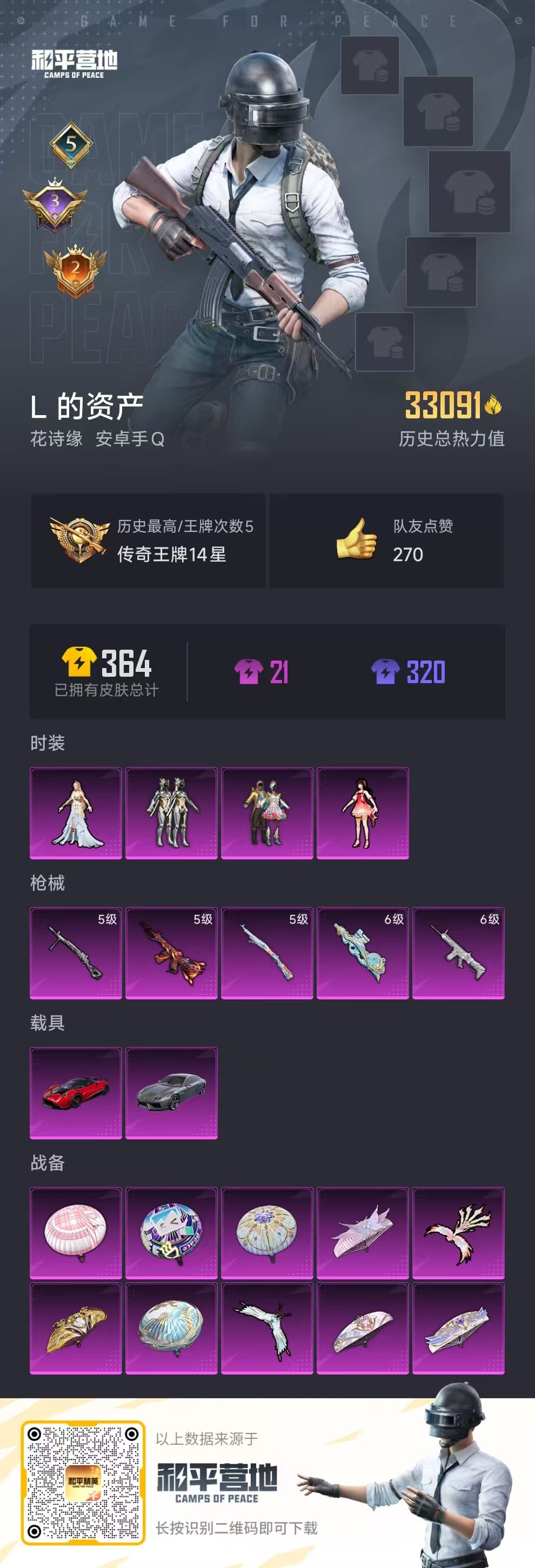 HPSJ3327715和平精英账号详情图3