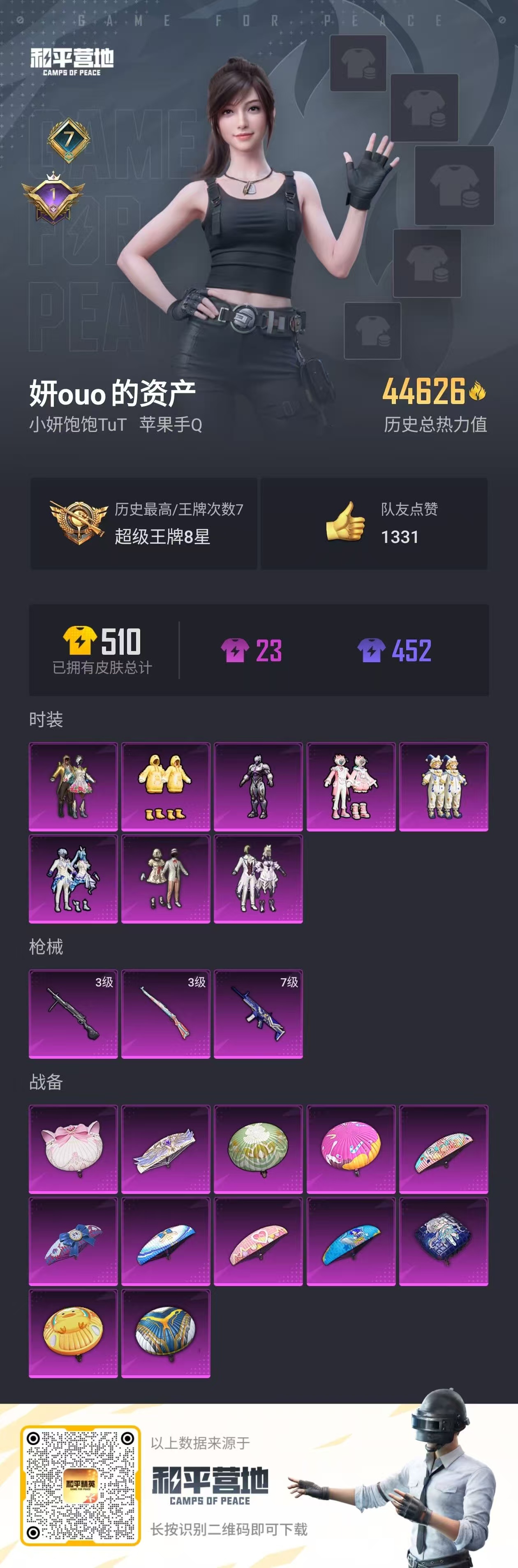 HPSJ3327734和平精英账号详情图3
