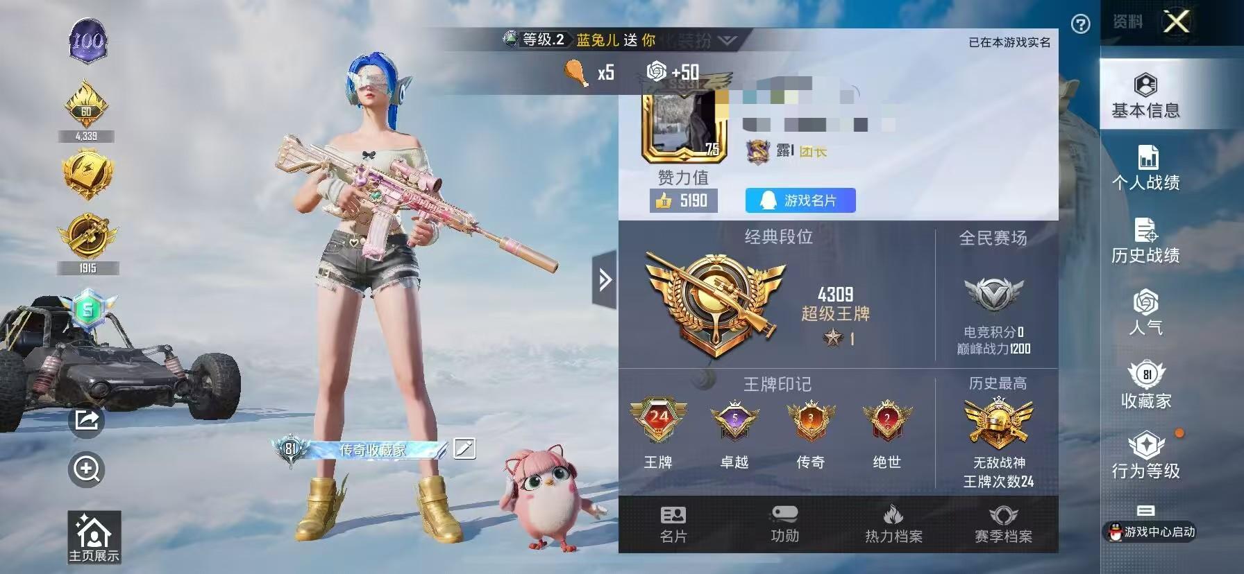 HPSJ3327721和平精英账号详情图2