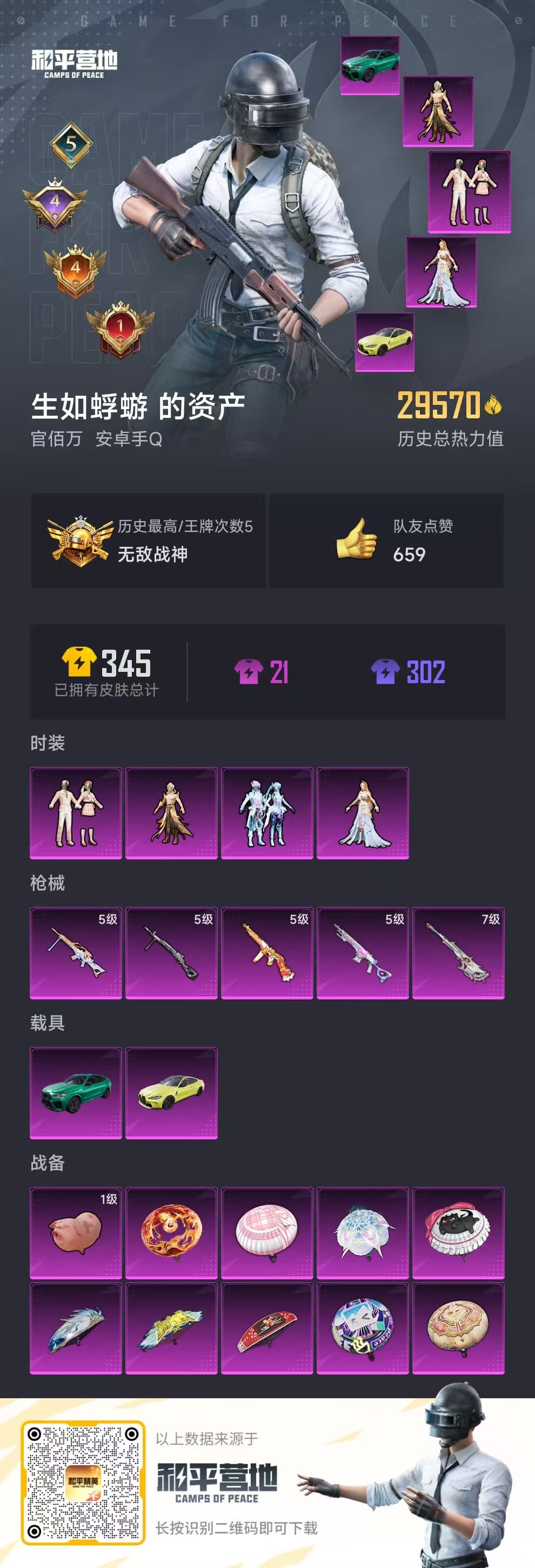 HPSJ3331585和平精英账号详情图3