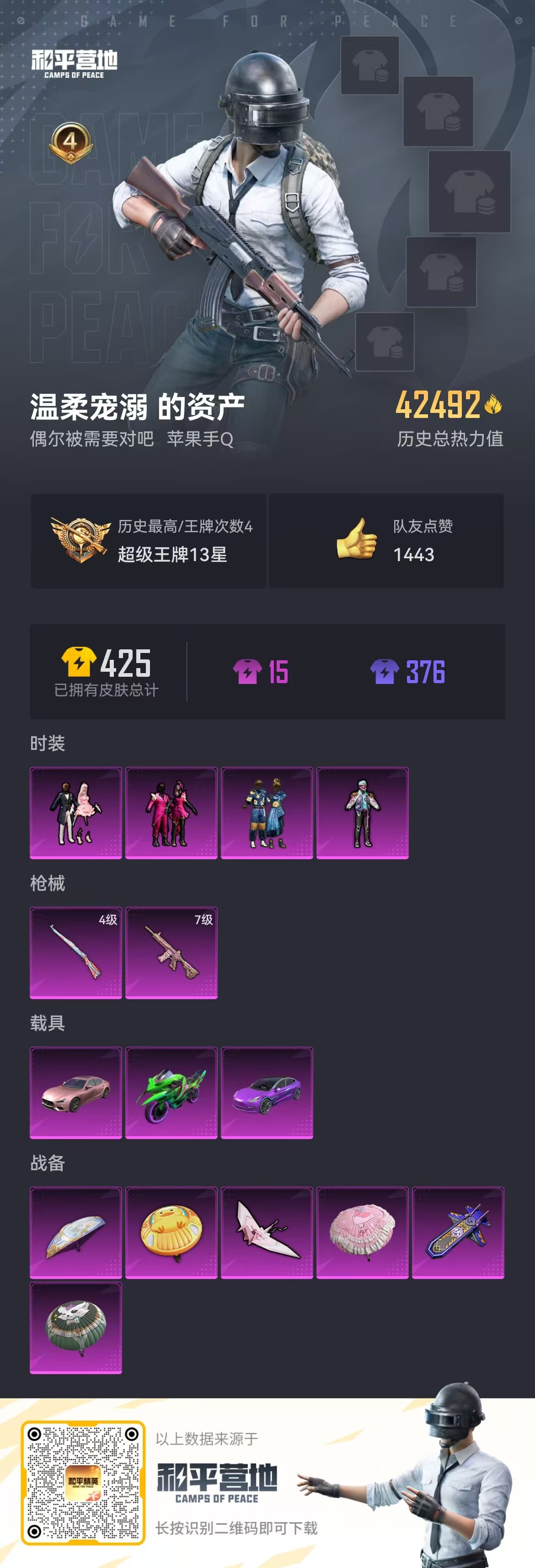 HPSJ3331700和平精英账号详情图3