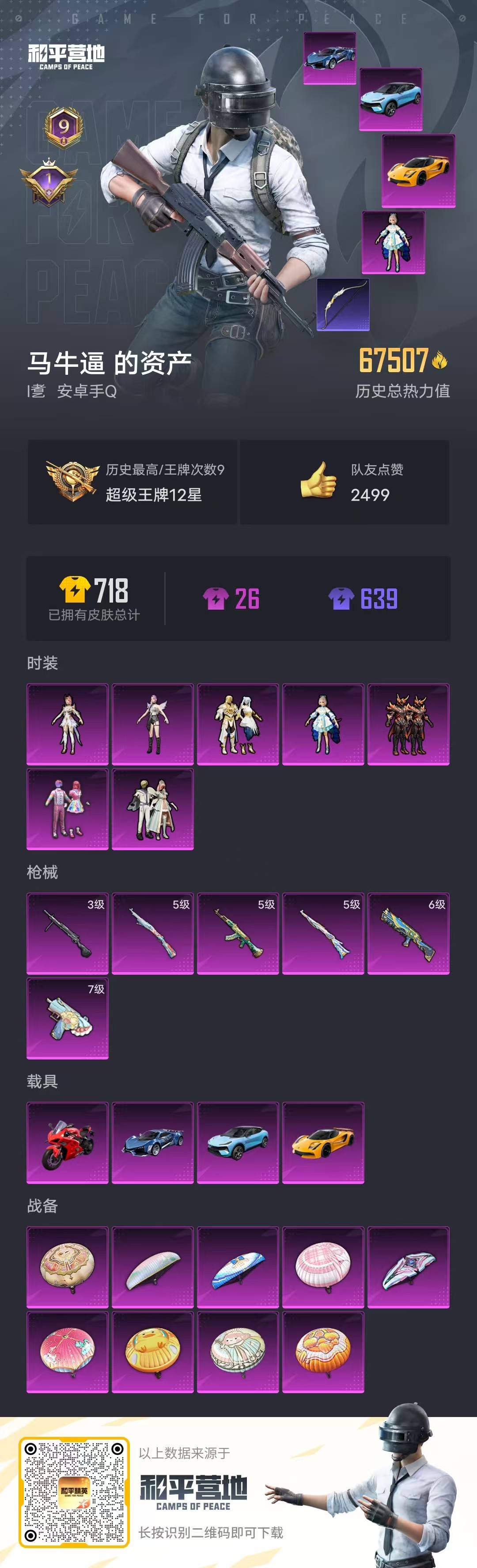 HPSJ3332257和平精英账号详情图3