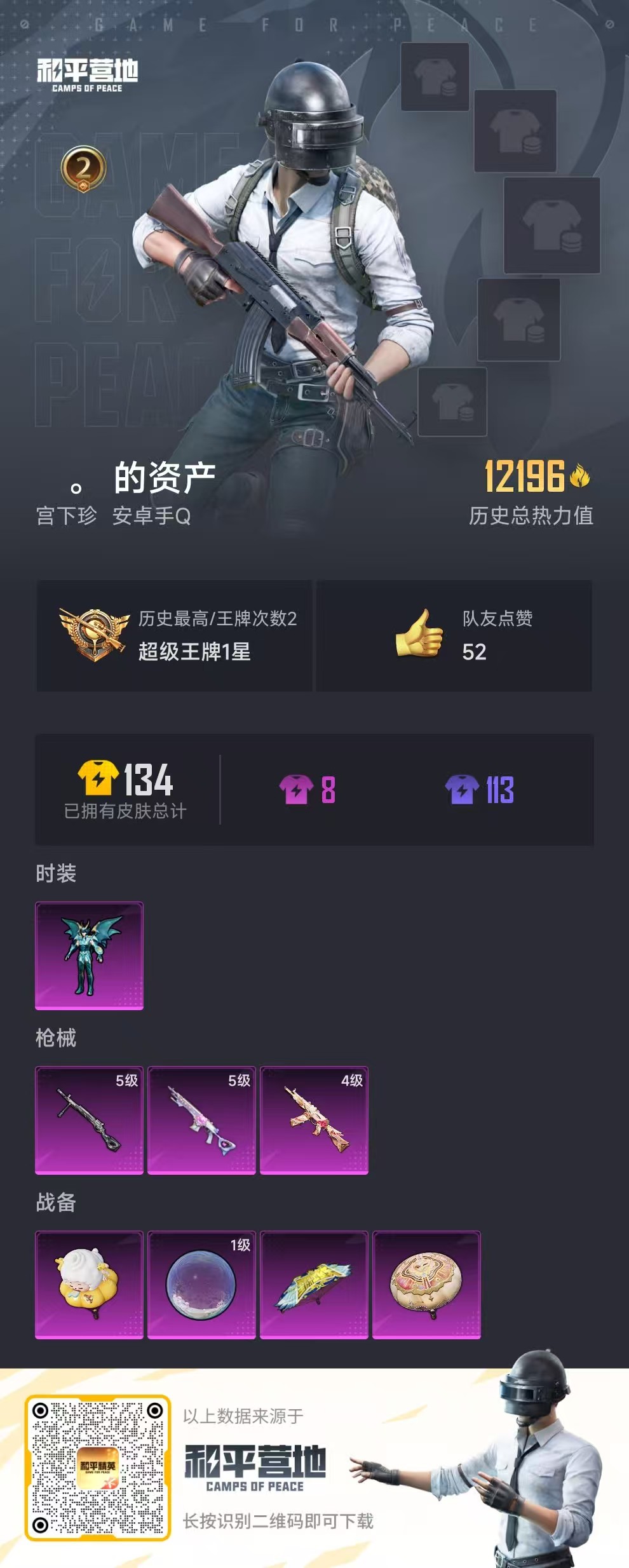HPSJ3330589和平精英账号详情图3