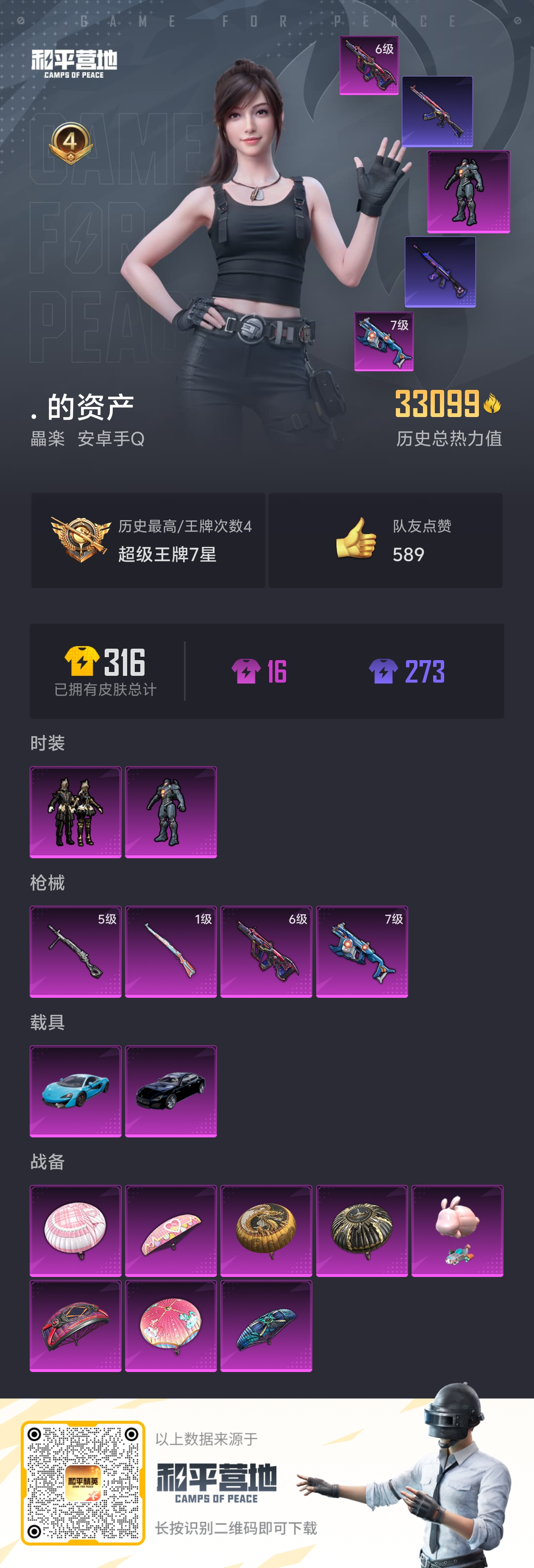 HPSJ3330525和平精英账号详情图5