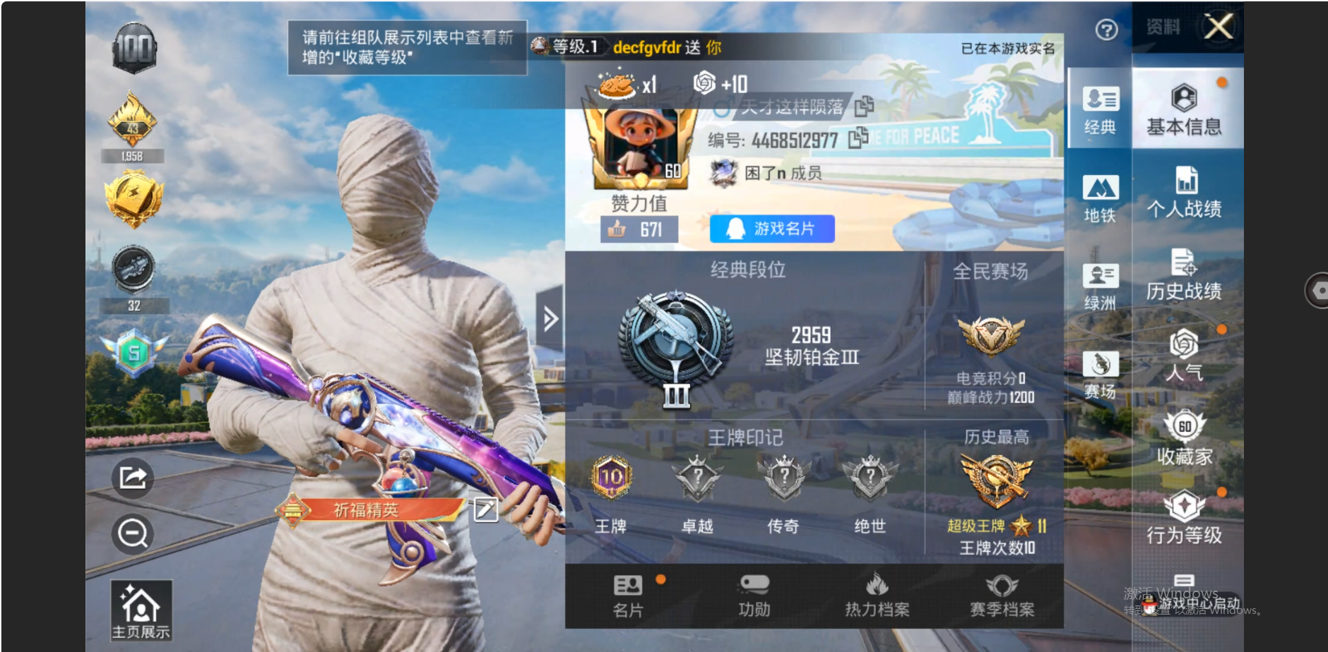 HPZM3331312和平精英账号详情图17